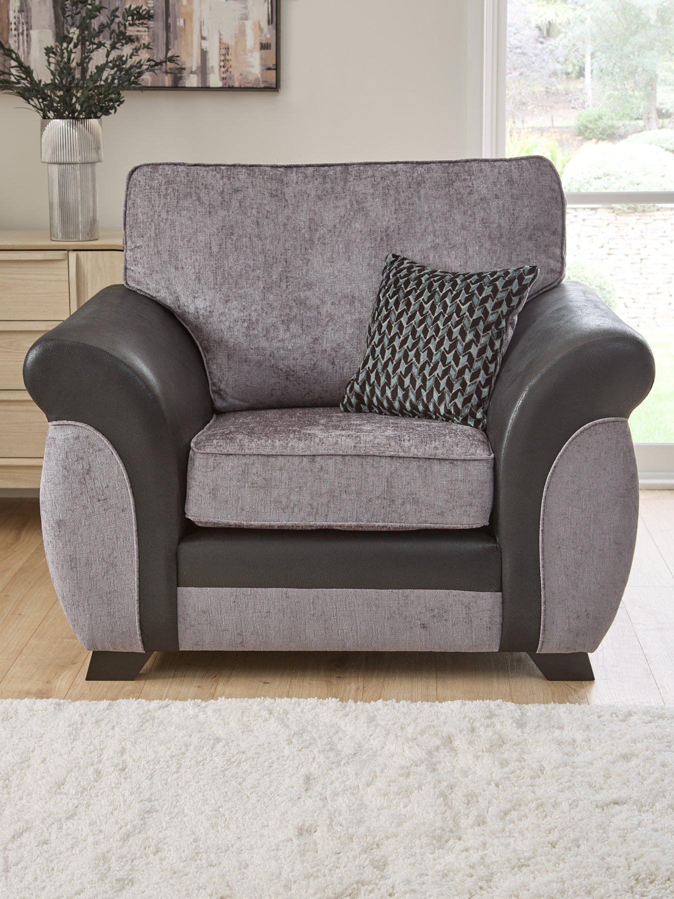 Image 1 of 7 of Very Home Narva Fabric/Faux Leather Armchair
