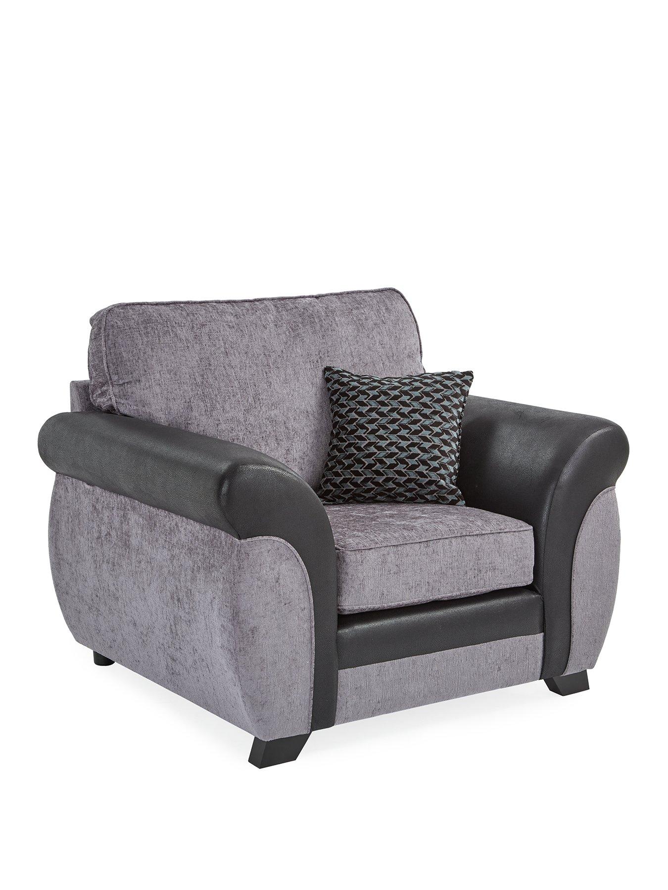 Image 3 of 7 of Very Home Narva Fabric/Faux Leather Armchair
