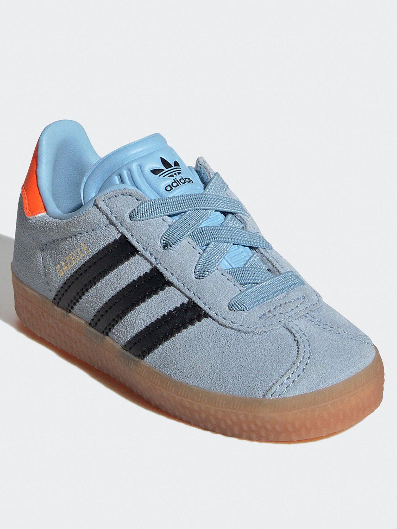 adidas Originals Unisex Infant Gazelle Elastic Trainers Light Blue littlewoods