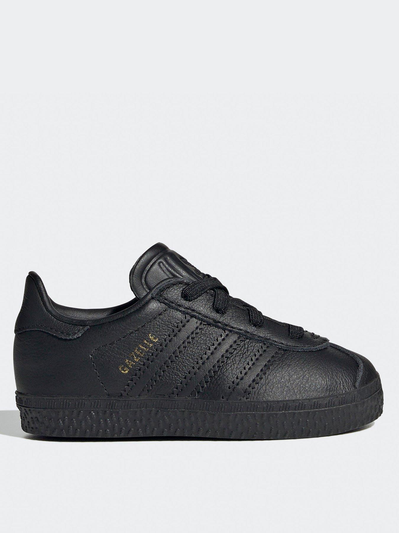  image of adidas-originals-unisex-infant-gazelle-elastic-trainers---black