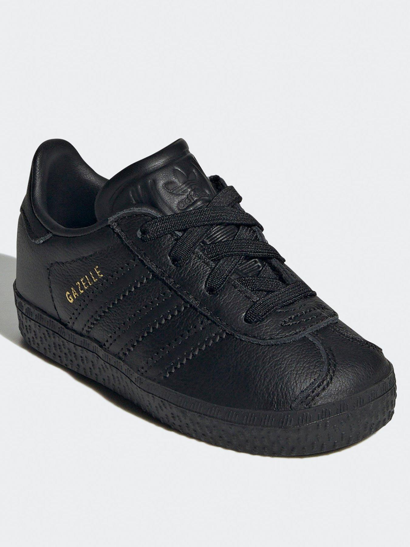  image of adidas-originals-unisex-infant-gazelle-elastic-trainers---black