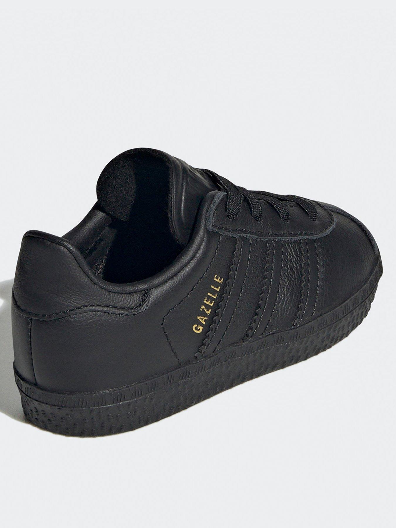  image of adidas-originals-unisex-infant-gazelle-elastic-trainers---black