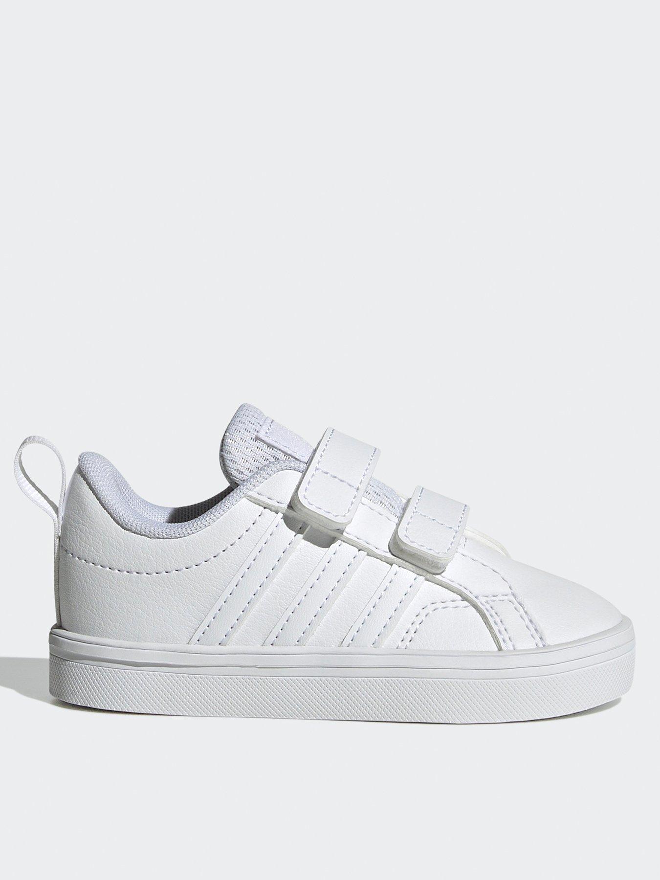adidas Originals Unisex Infant Team Court 2 Velcro Trainers White pink littlewoods