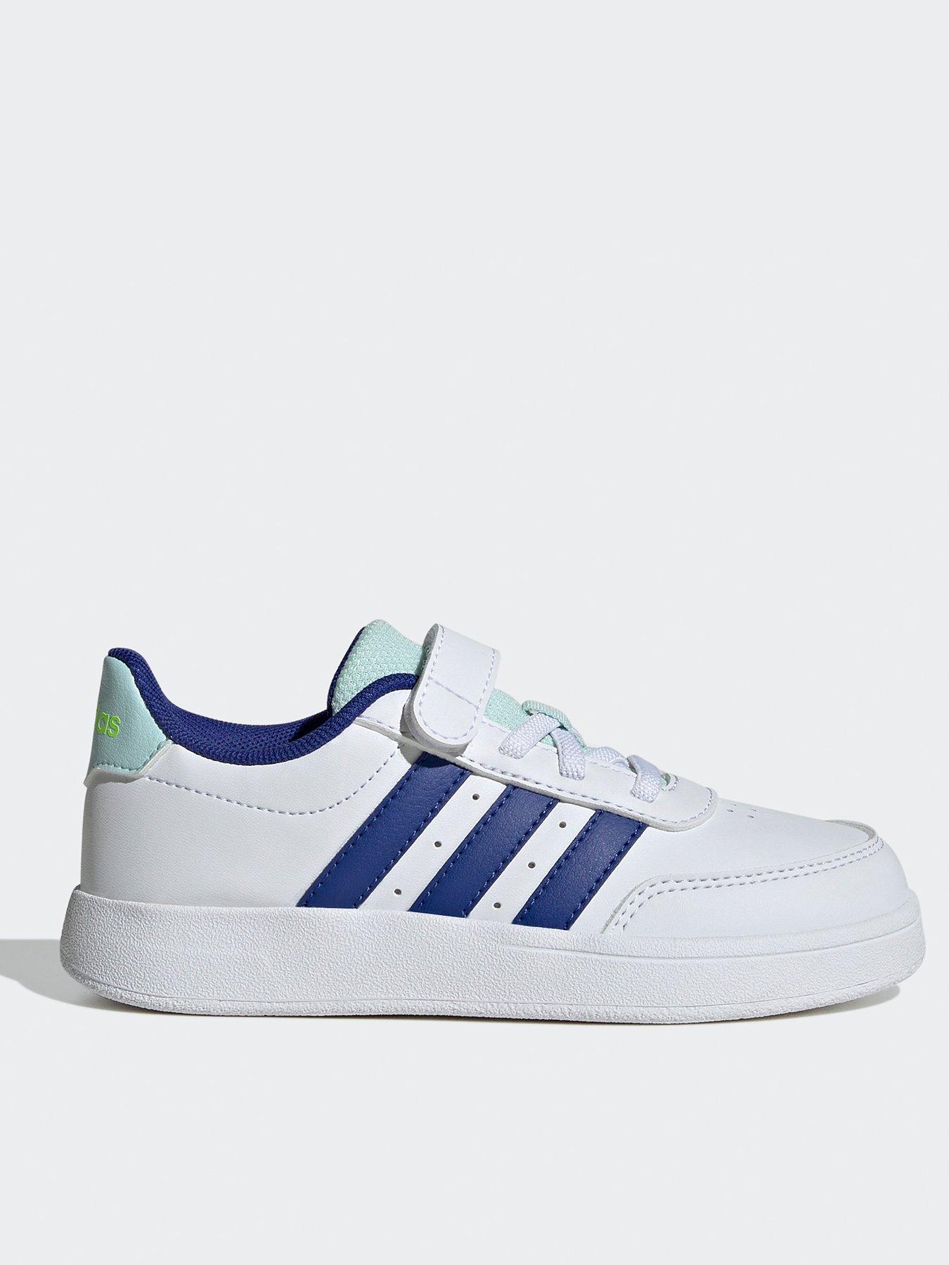 adidas Originals Junior Boys Superstar Trainers White Blue littlewoods