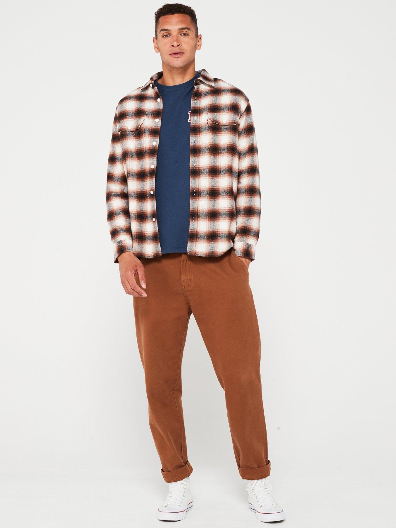 Image 3 of 4 of Levi's Button Down Long Sleeve Check Shirt - Brown