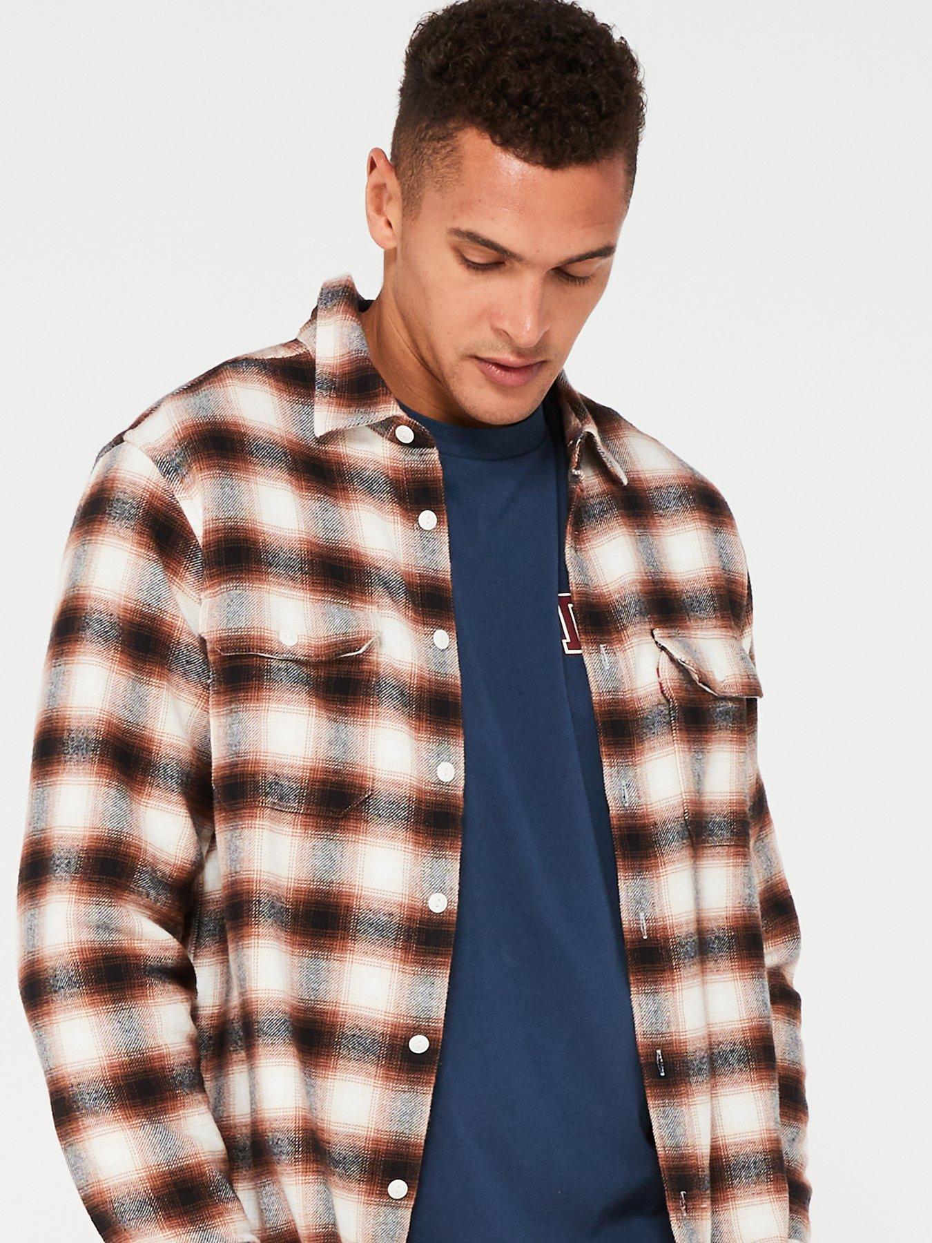Image 4 of 4 of Levi's Button Down Long Sleeve Check Shirt - Brown