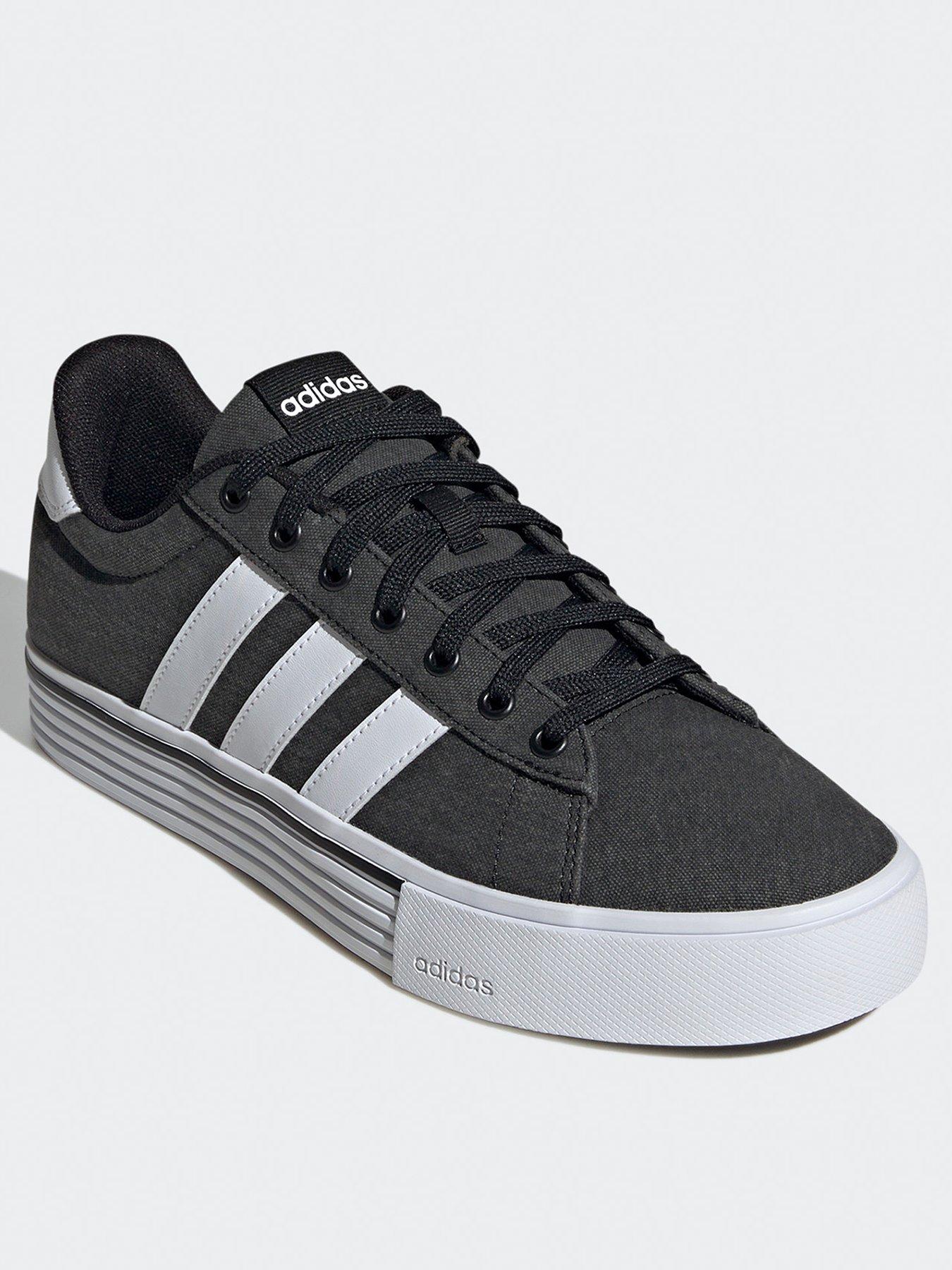 adidas Sportswear Men's Canvas Daily Trainers Black/White