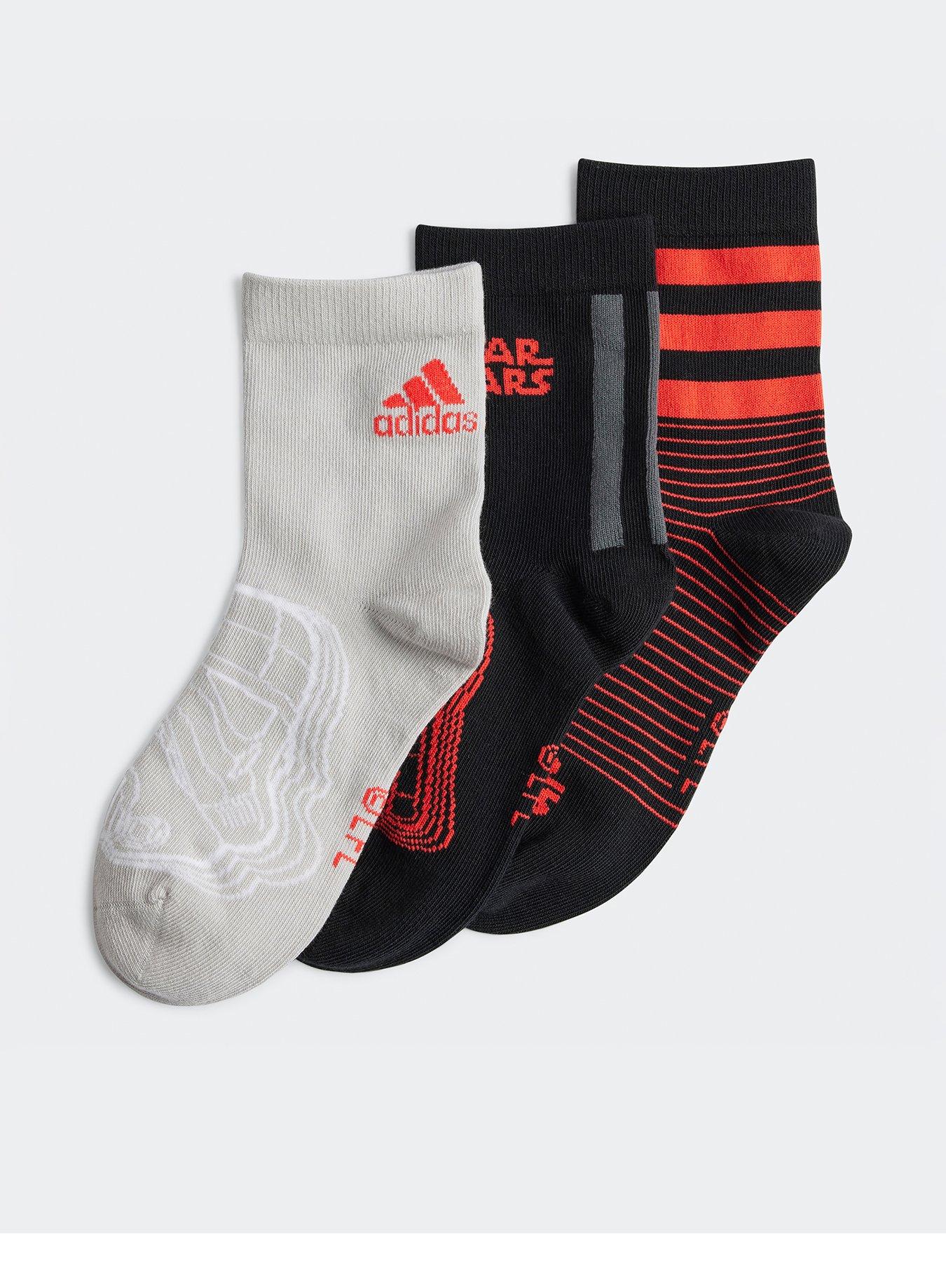 adidas Sportswear Kids Star Wars 3 Pack Socks - Black/grey