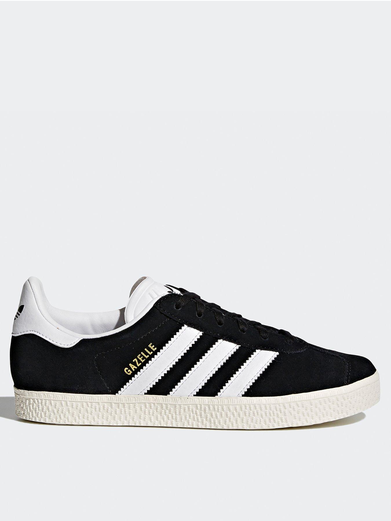 adidas Originals Older Unisex Gazelle Trainers Black White littlewoods