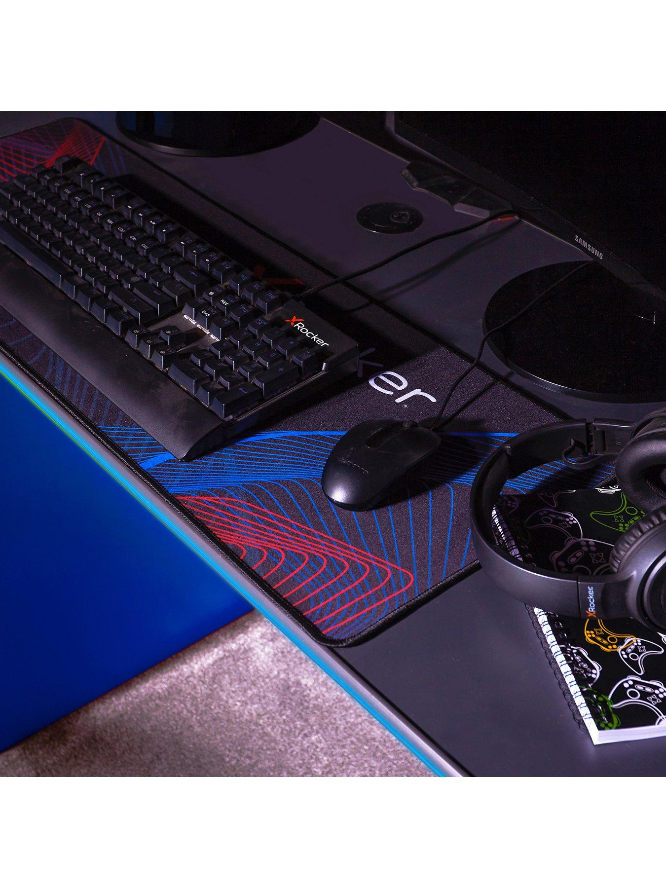  image of x-rocker-carbon-tek-gaming-desk-with-wireless-charging-and-neo-fiber-led-lights