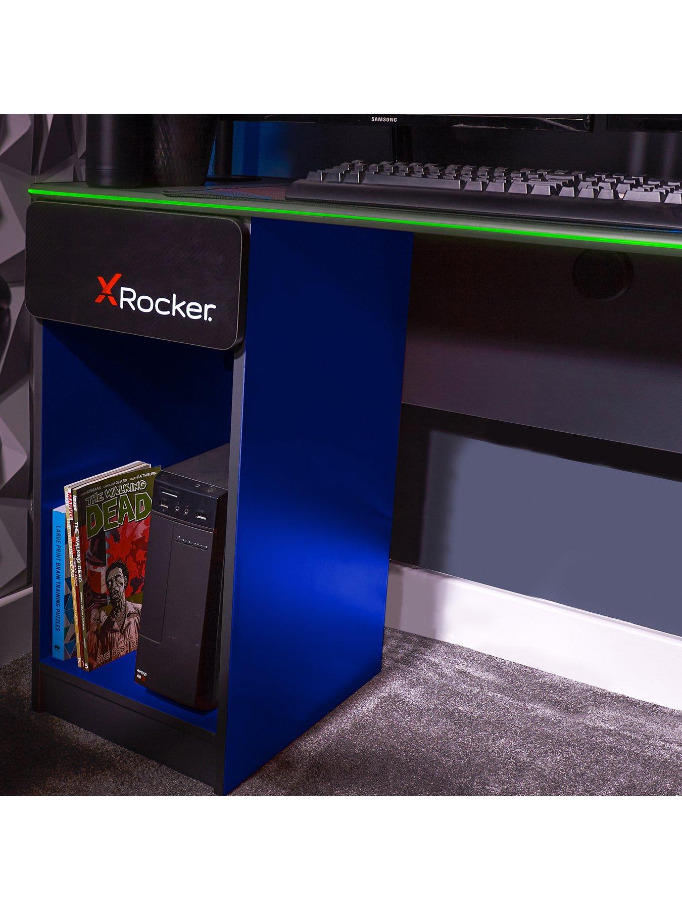  image of x-rocker-carbon-tek-gaming-desk-with-wireless-charging-and-neo-fiber-led-lights