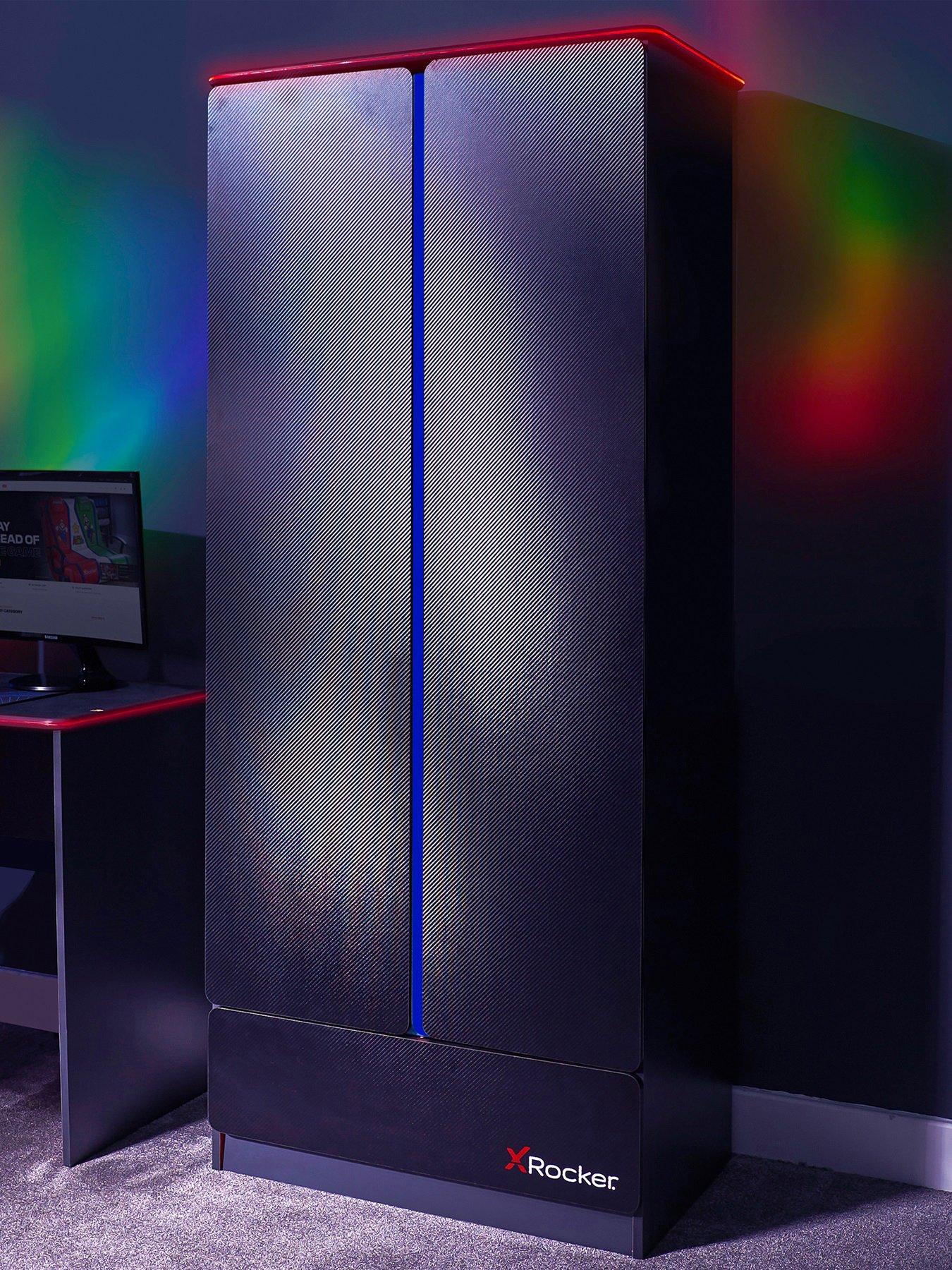 X Rocker Carbon-tek 2 Door Wardrobe with Neo Fibre LED Lighting