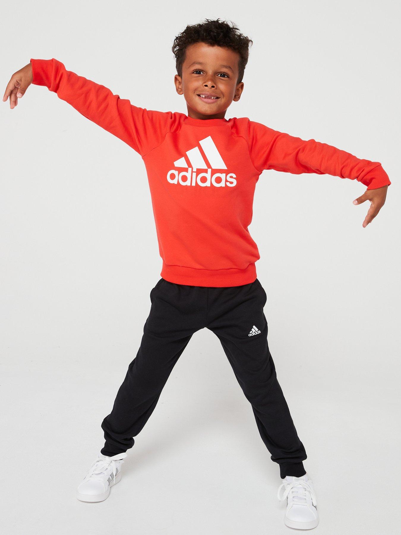 adidas Sportswear Younger Boys Essentials Big Logo Tracksuit Red littlewoods