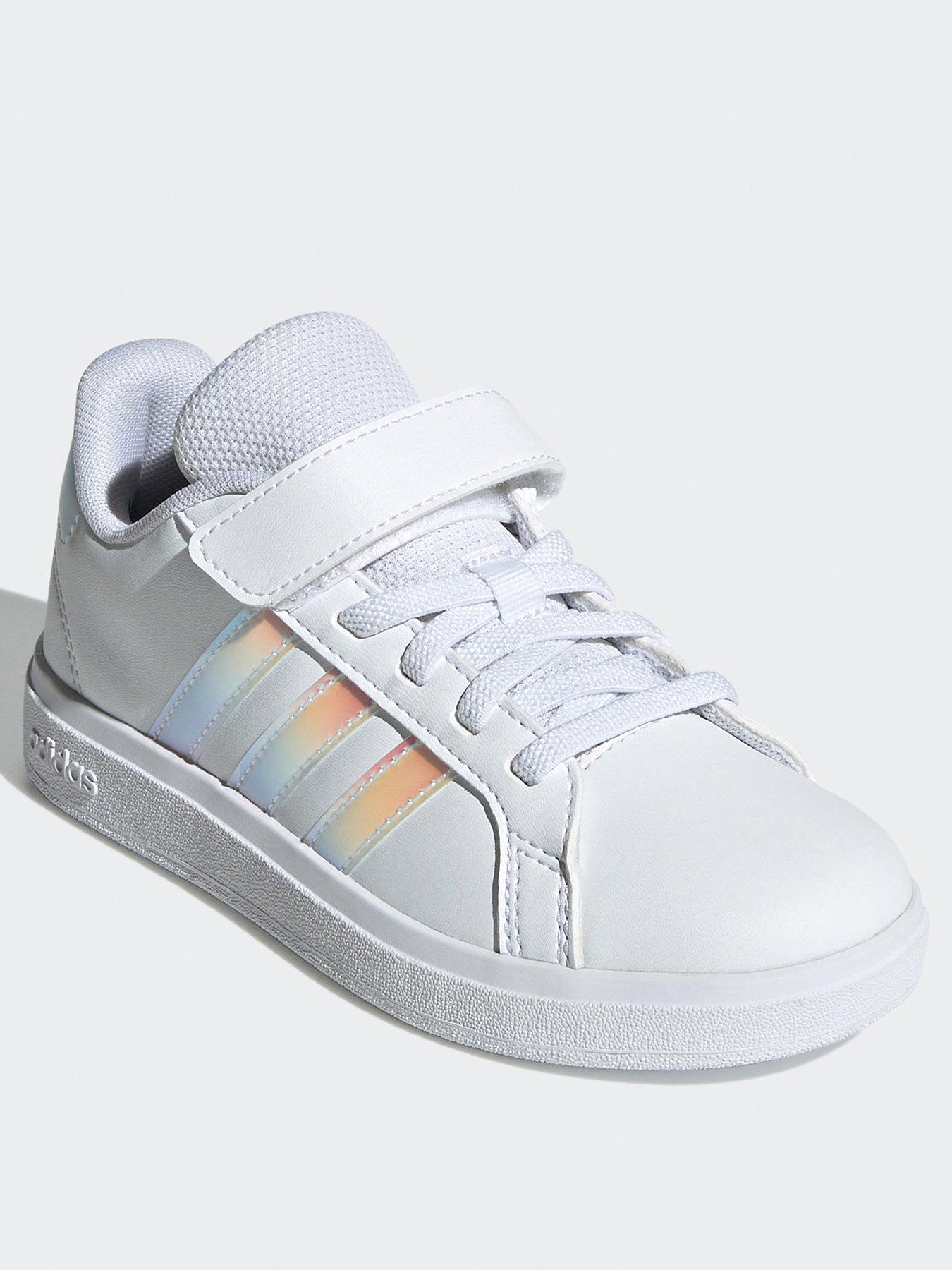 Image 2 of 7 of adidas Sportswear Kid's Grand Court 2.0 Elasticated Trainers - White/metallic