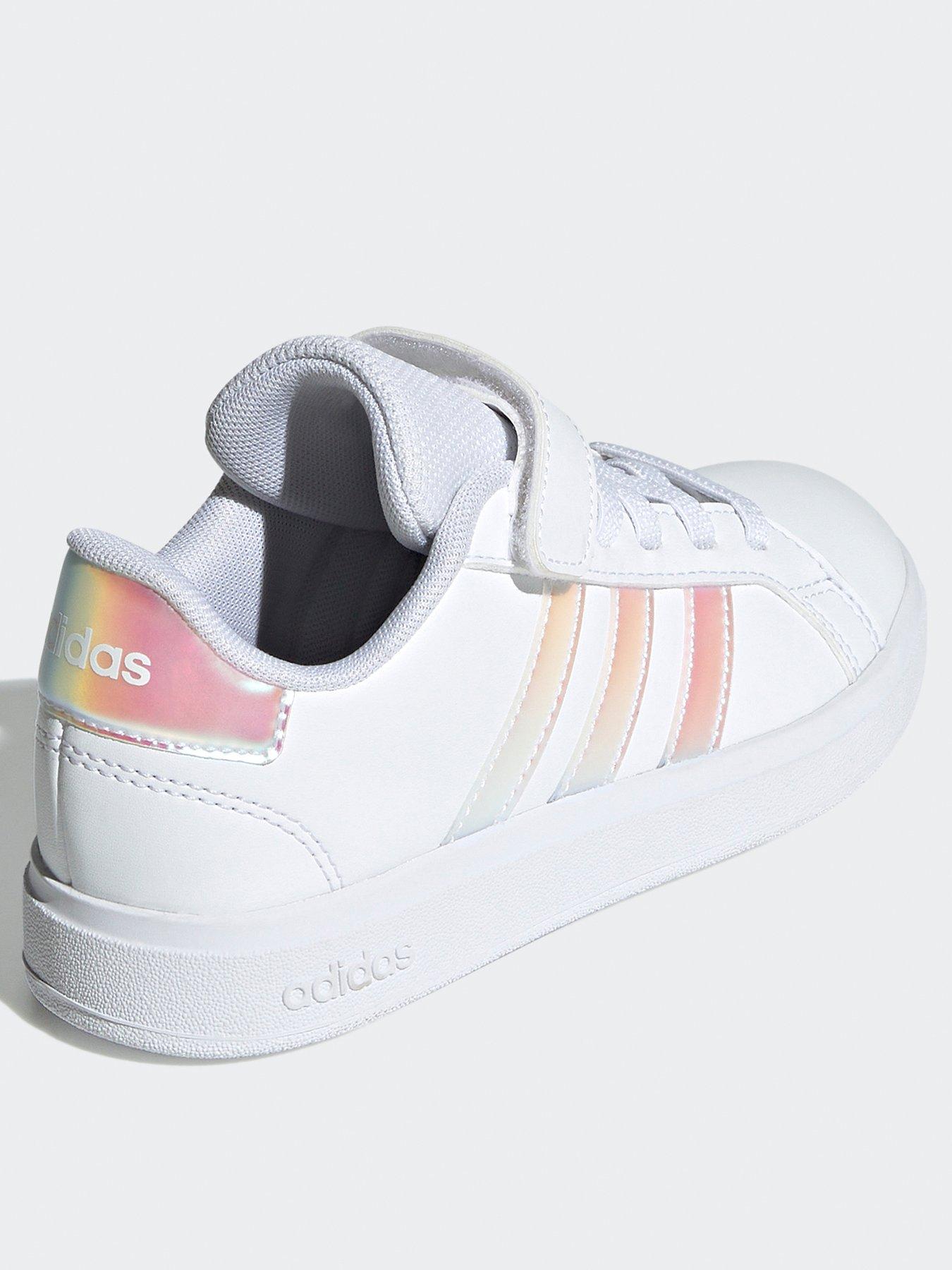 Image 3 of 7 of adidas Sportswear Kid's Grand Court 2.0 Elasticated Trainers - White/metallic