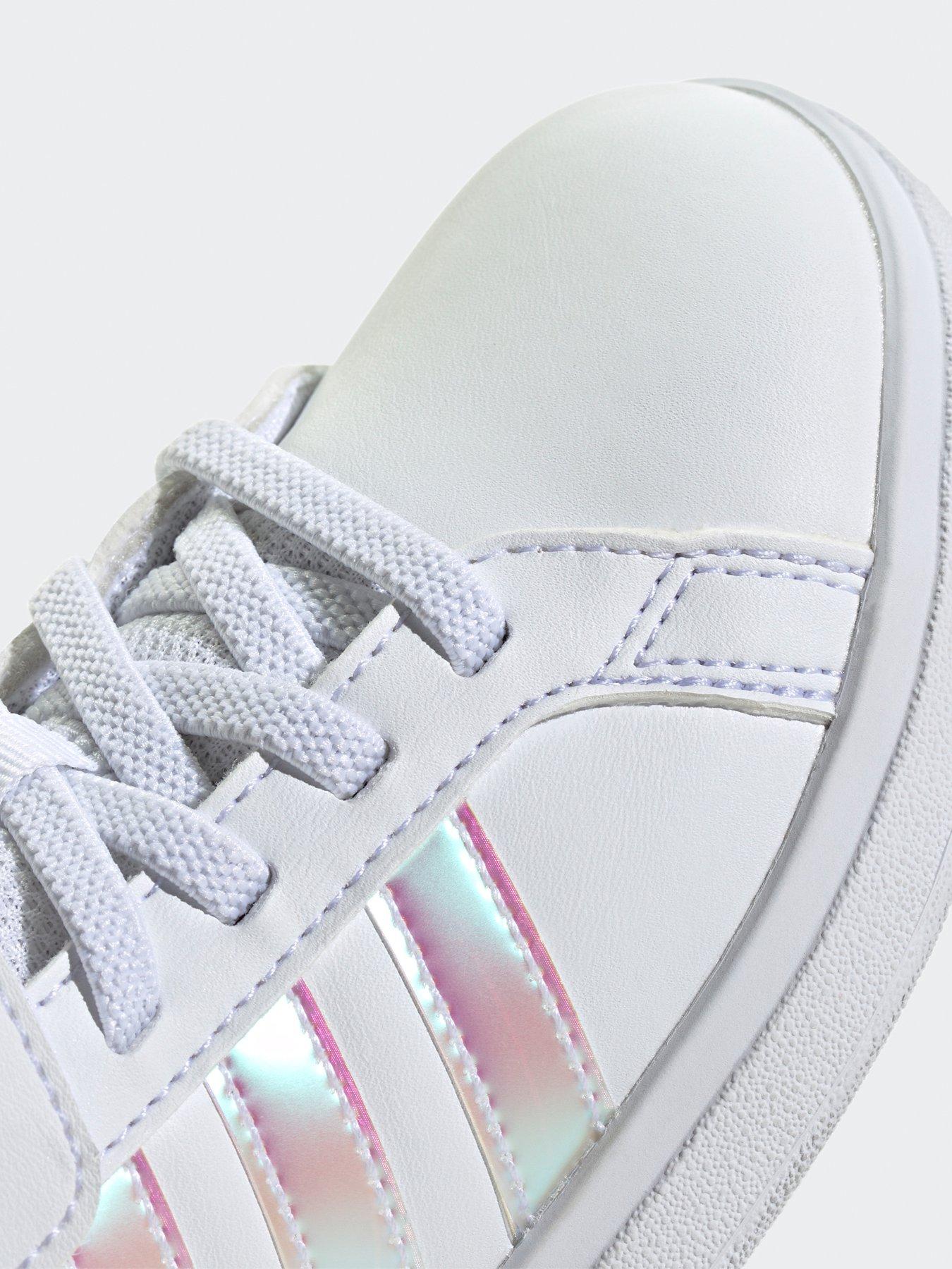 Image 6 of 7 of adidas Sportswear Kid's Grand Court 2.0 Elasticated Trainers - White/metallic