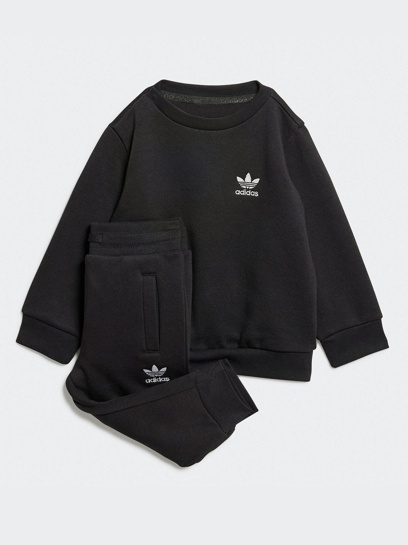 undefined Infant Unisex Trefoil Crew Tracksuit - Black