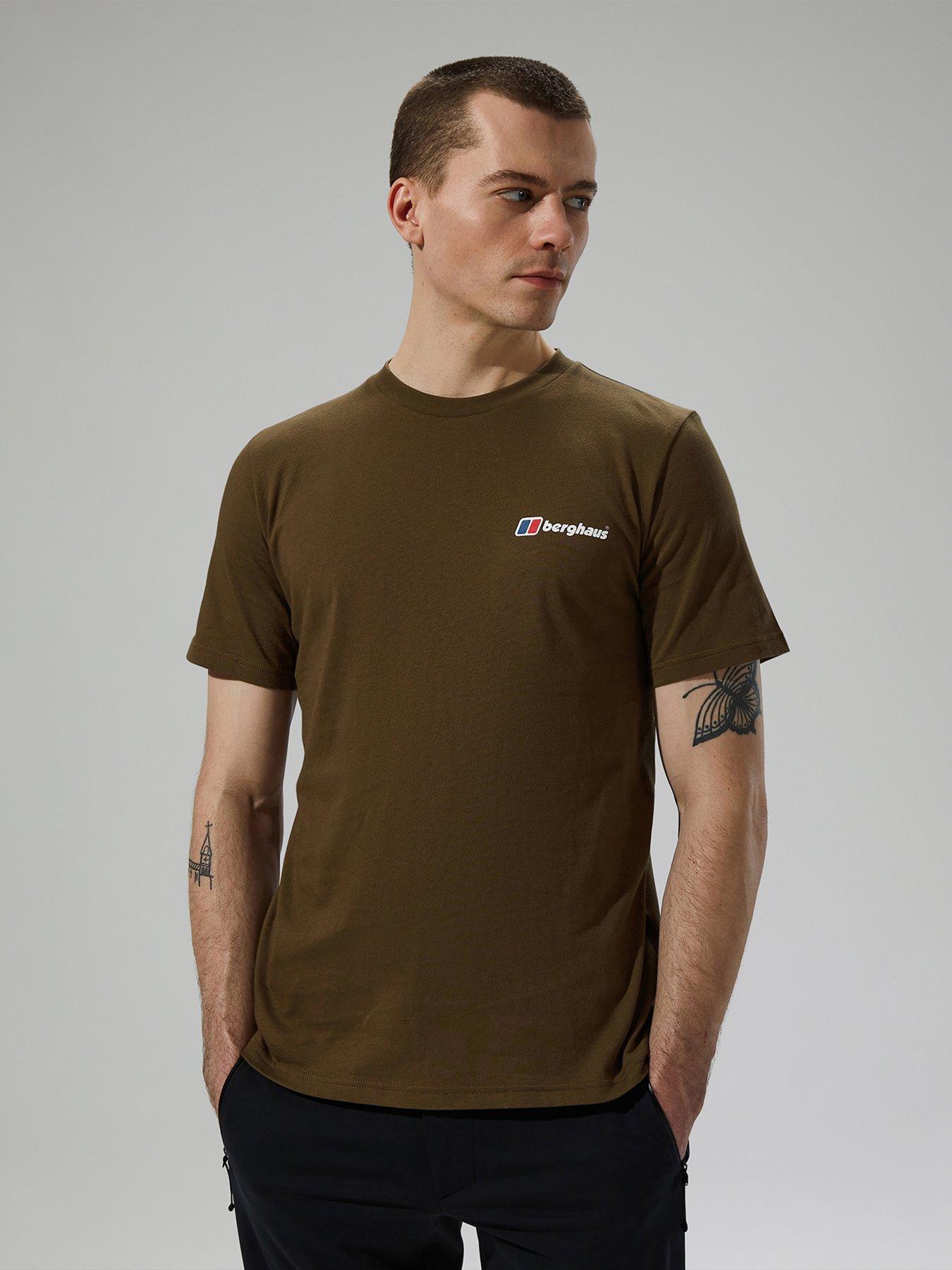 undefined Mens Front  &  Back Logo T-Shirt - Brown
