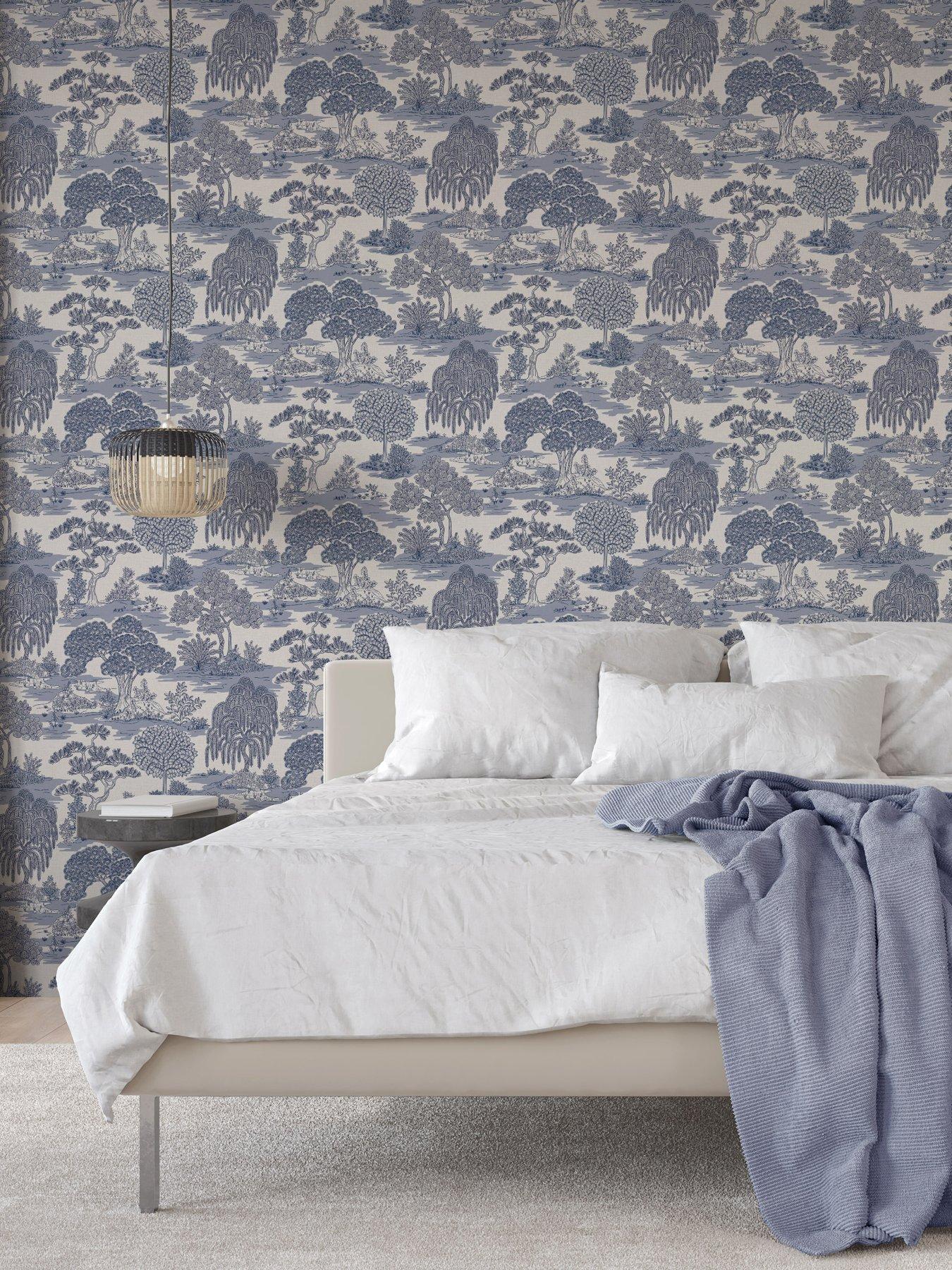  image of fine-decor-zen-blue-wallpaper