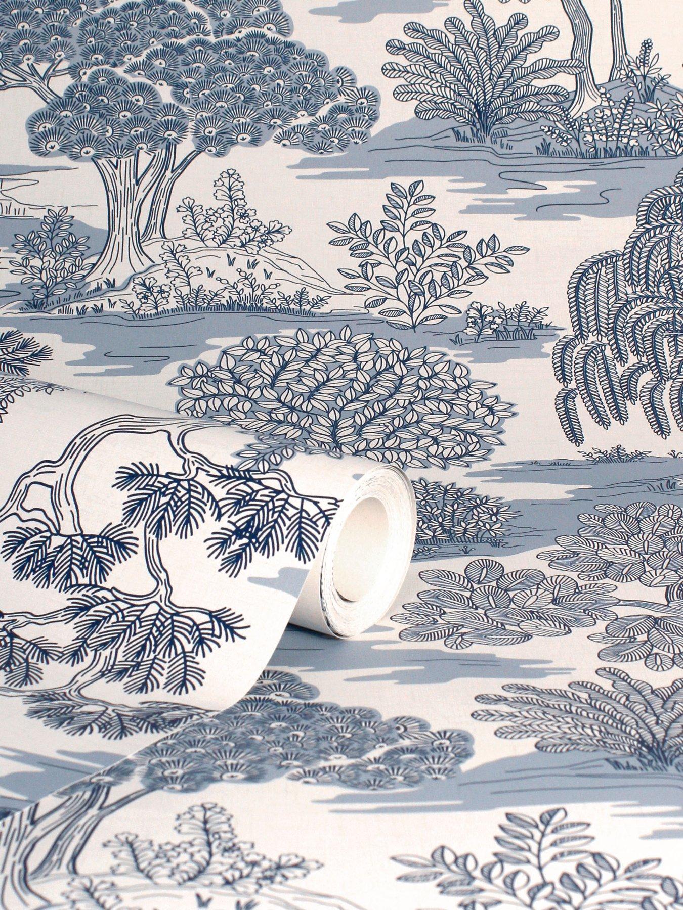  image of fine-decor-zen-blue-wallpaper