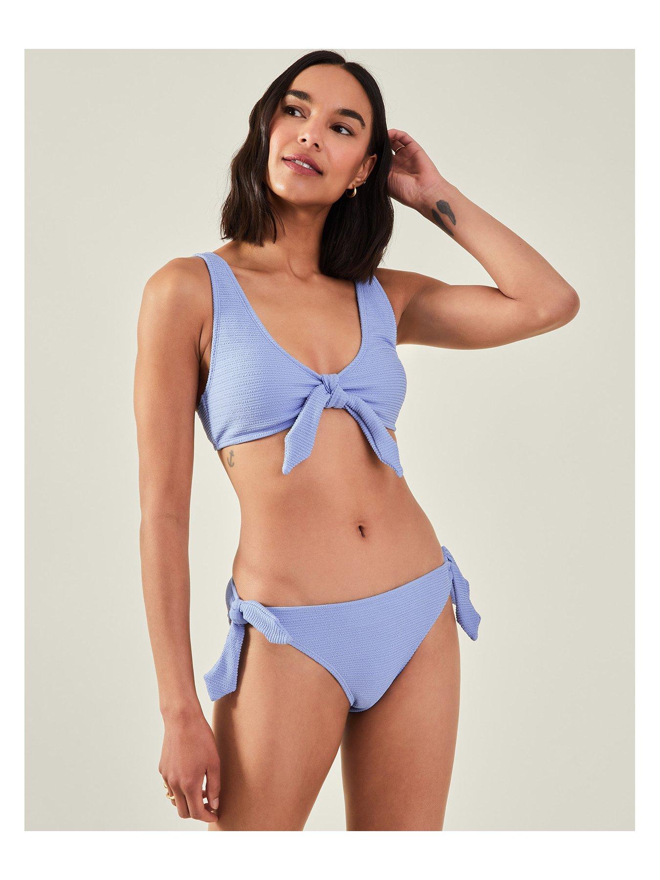 Image 3 of 4 of Accessorize Bunny Tie Bikini Top - Blue