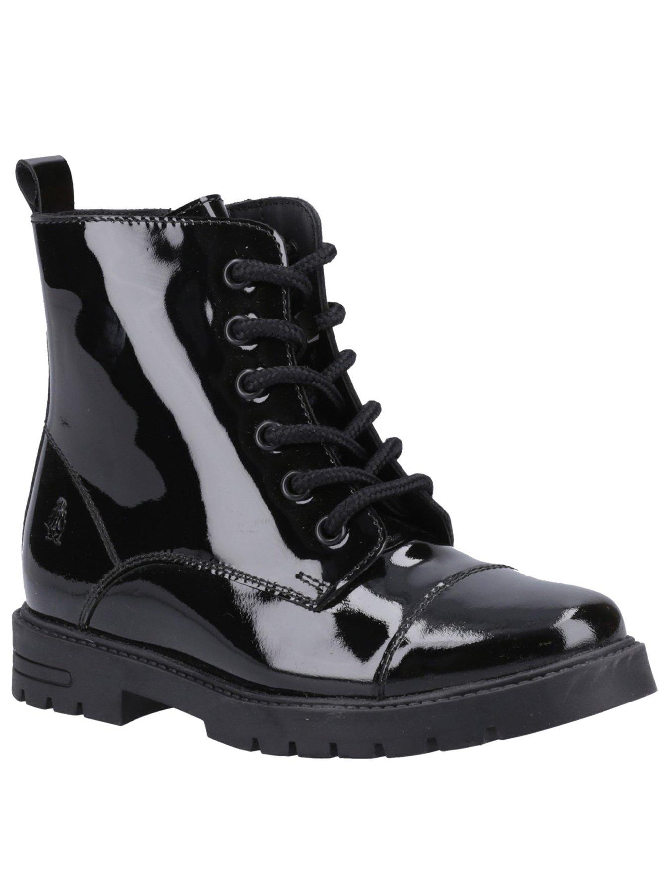  image of hush-puppies-lauren-jnr-patent-lace-up-ankle-boot