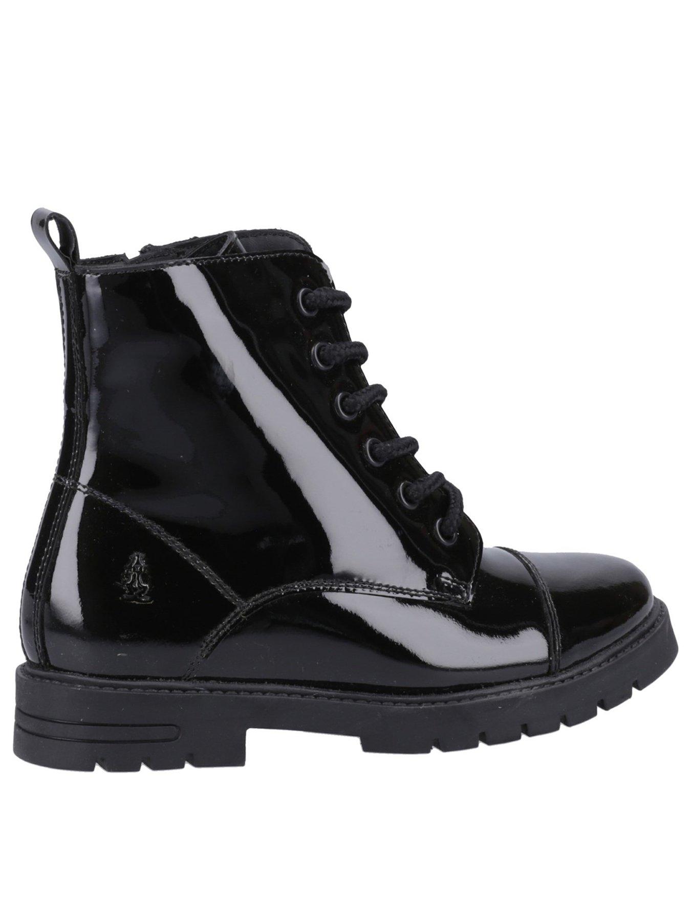  image of hush-puppies-lauren-jnr-patent-lace-up-ankle-boot