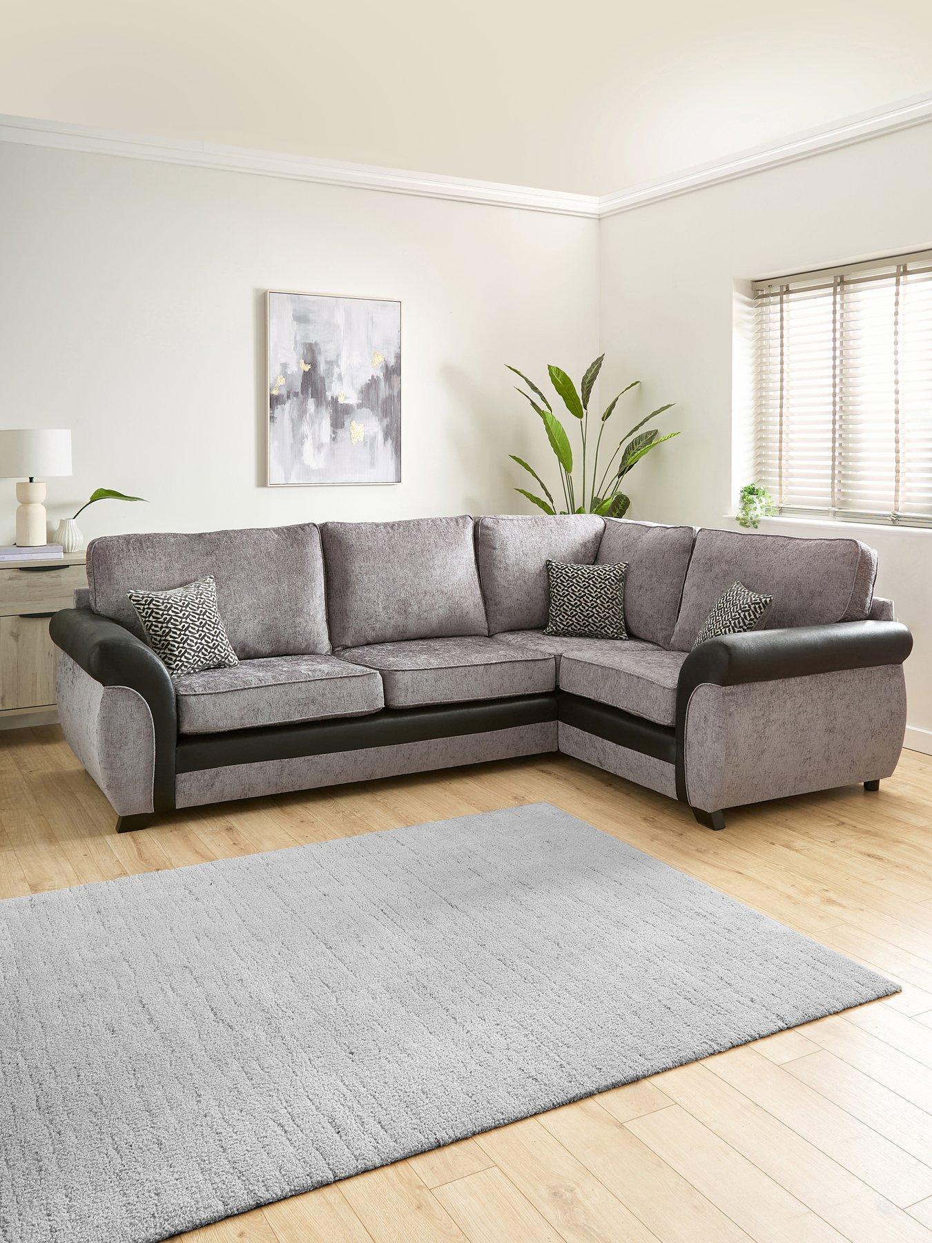 Image 1 of 6 of Very Home Marino Right Hand Standard Back Corner Sofa - Made in the UK