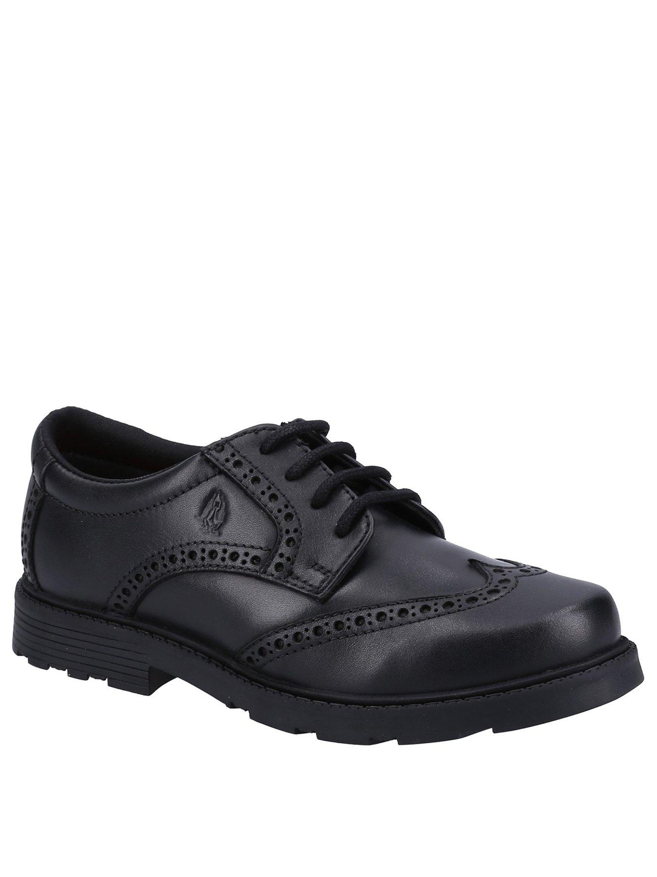  image of hush-puppies-jacob-snr-school-shoe-black