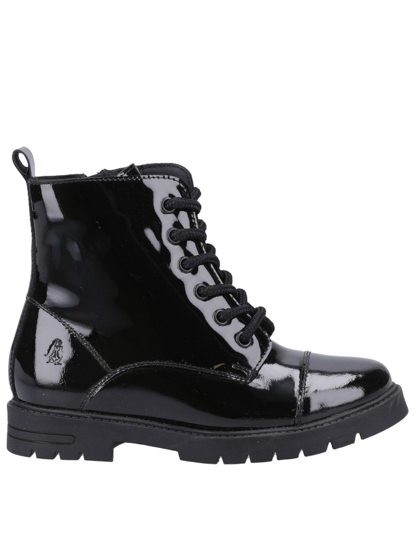  image of hush-puppies-lauren-snr-patent-lace-up-ankle-boot
