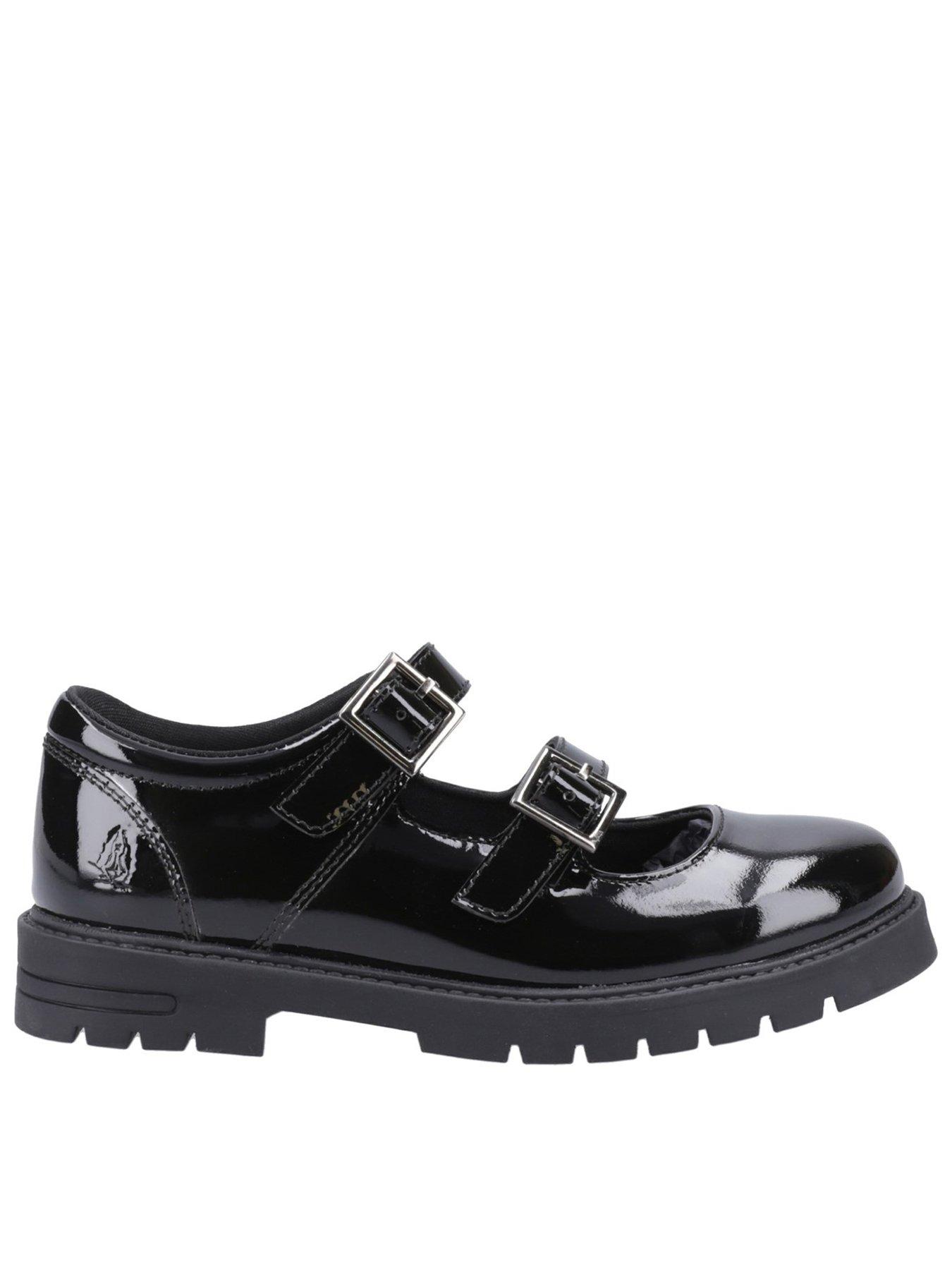  image of hush-puppies-ella-patent-snr-school-shoe-black