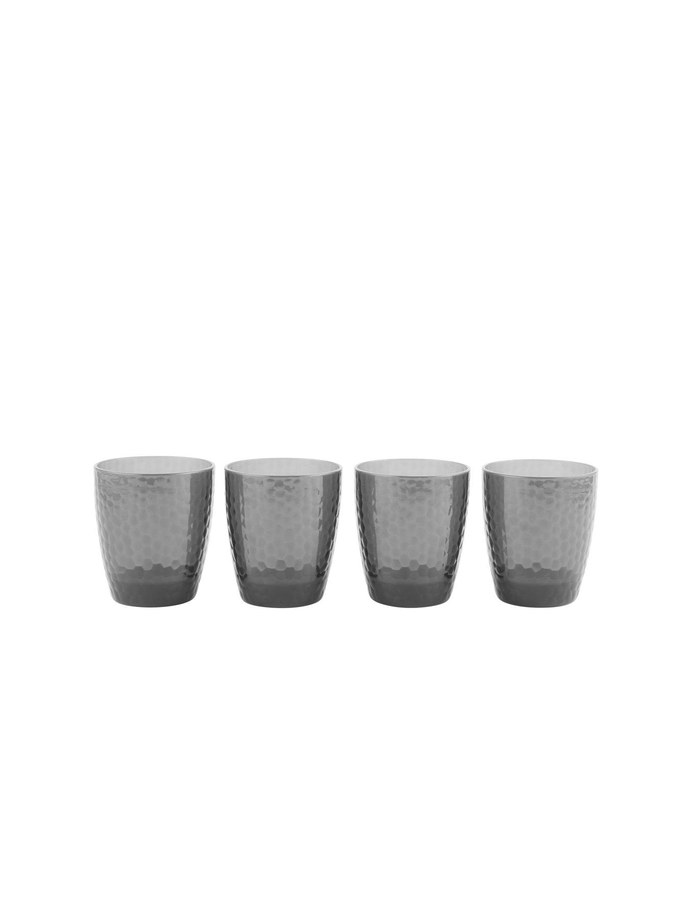  image of cambridge-fete-plastic-tumbler-glasses-in-black-ndash-set-of-4