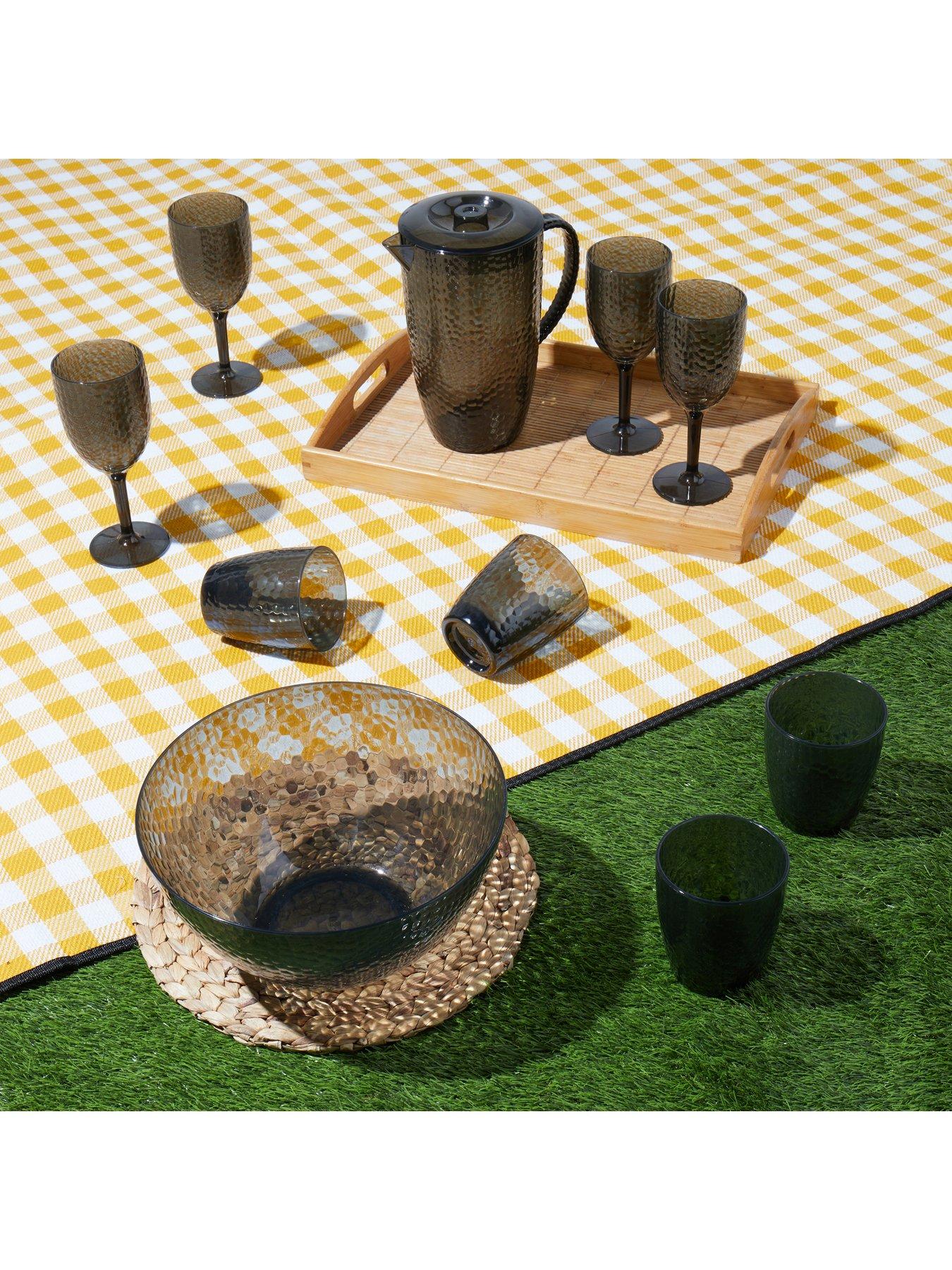  image of cambridge-fete-plastic-tumbler-glasses-in-black-ndash-set-of-4