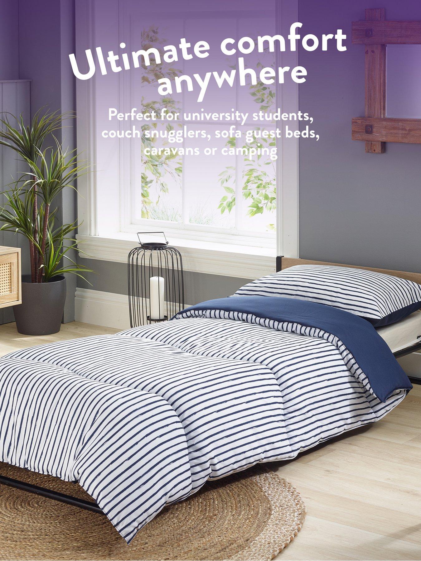  image of slumberdown-coverless-duvet-printed-stripe-navy-105-tog-single