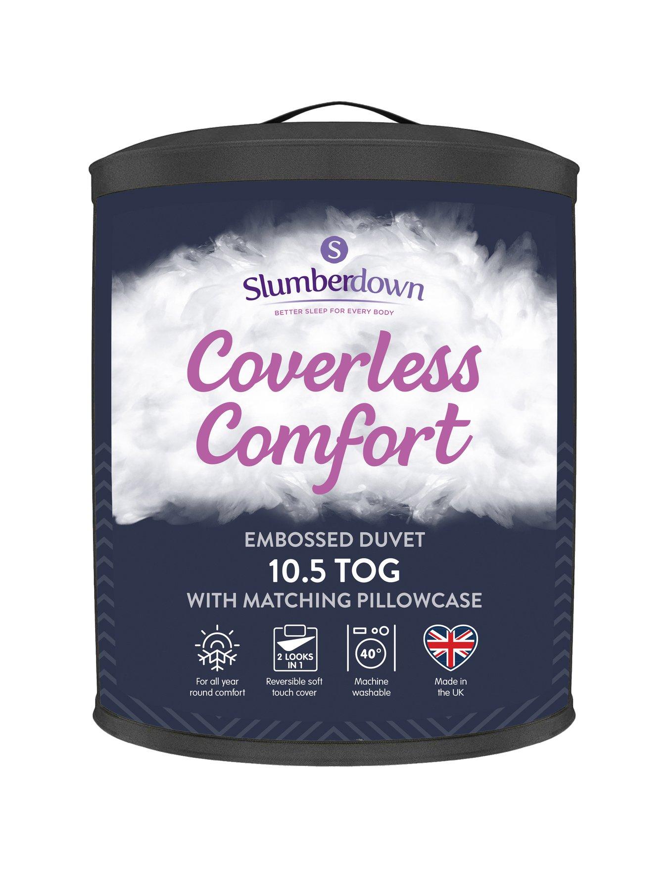 Slumberdown Coverless Duvet Embossed Herringbone Navy, 10.5 Tog, Single
