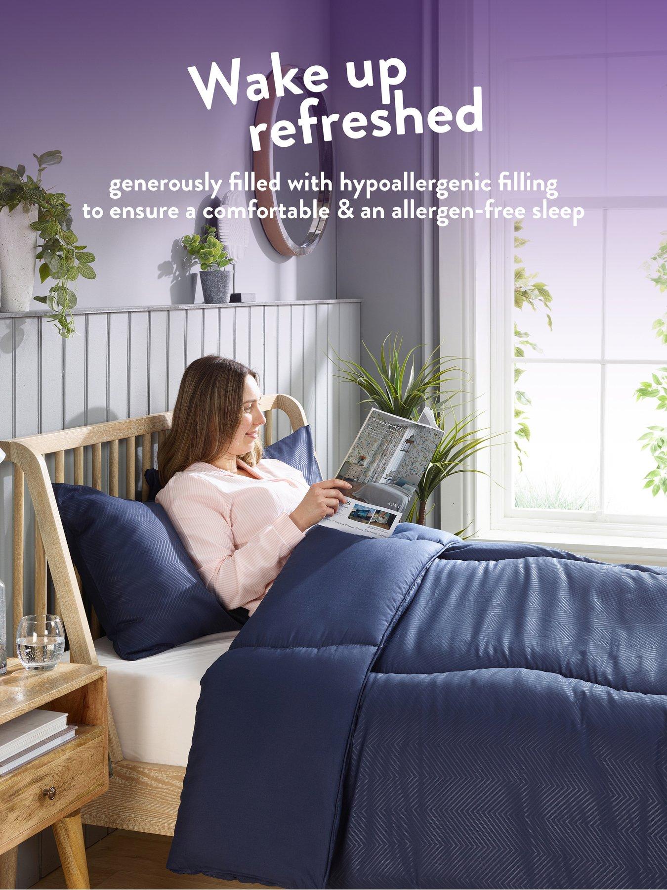  image of slumberdown-coverless-duvet-embossed-herringbone-navy-105-tog-single