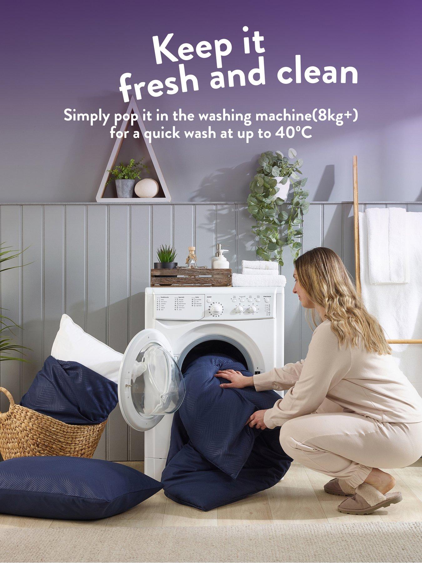  image of slumberdown-coverless-duvet-embossed-herringbone-navy-105-tog-single