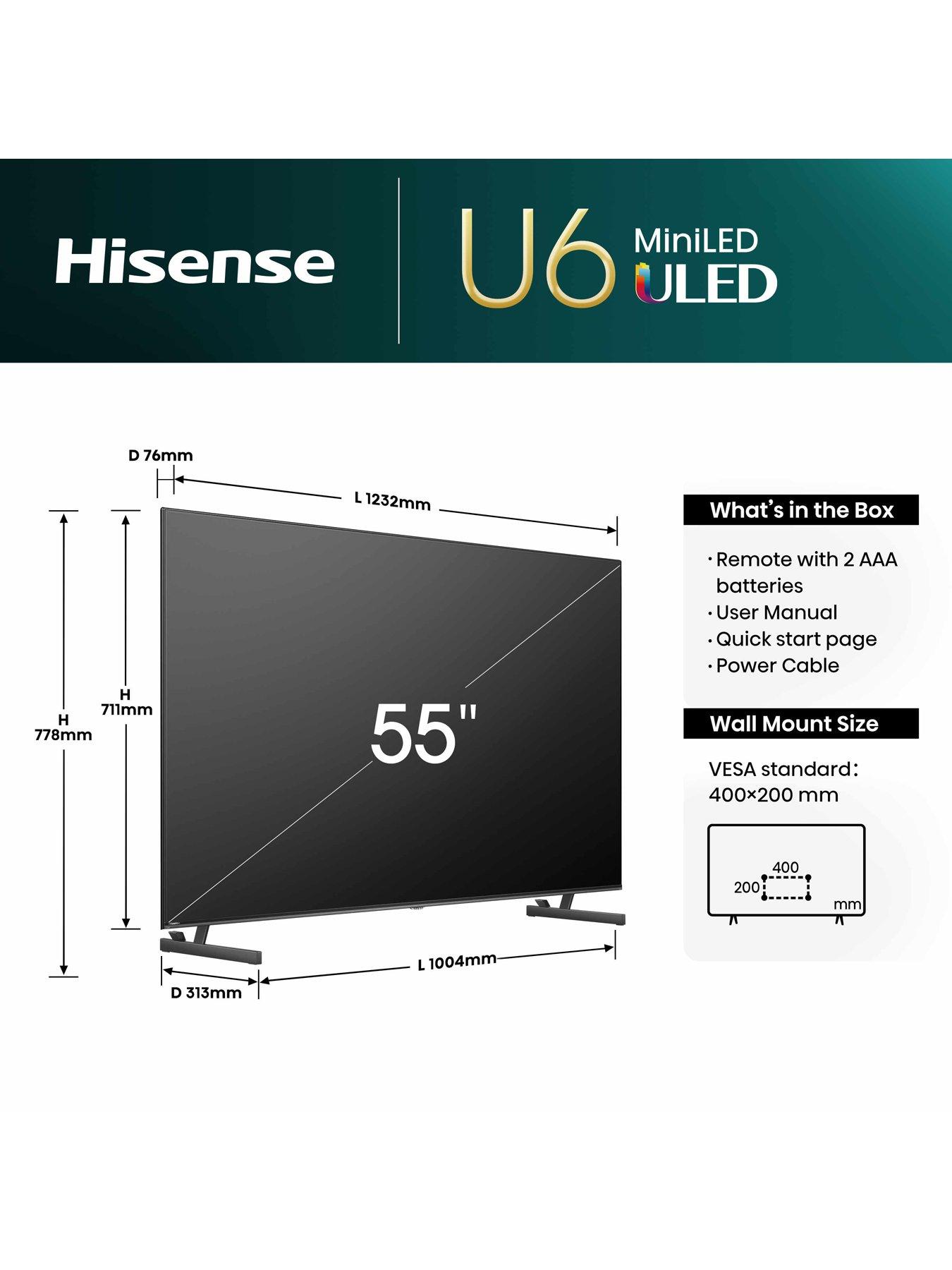  image of hisense-55u6nqtuk-55-inch-mini-led-4k-hdrnbspsmart-tv