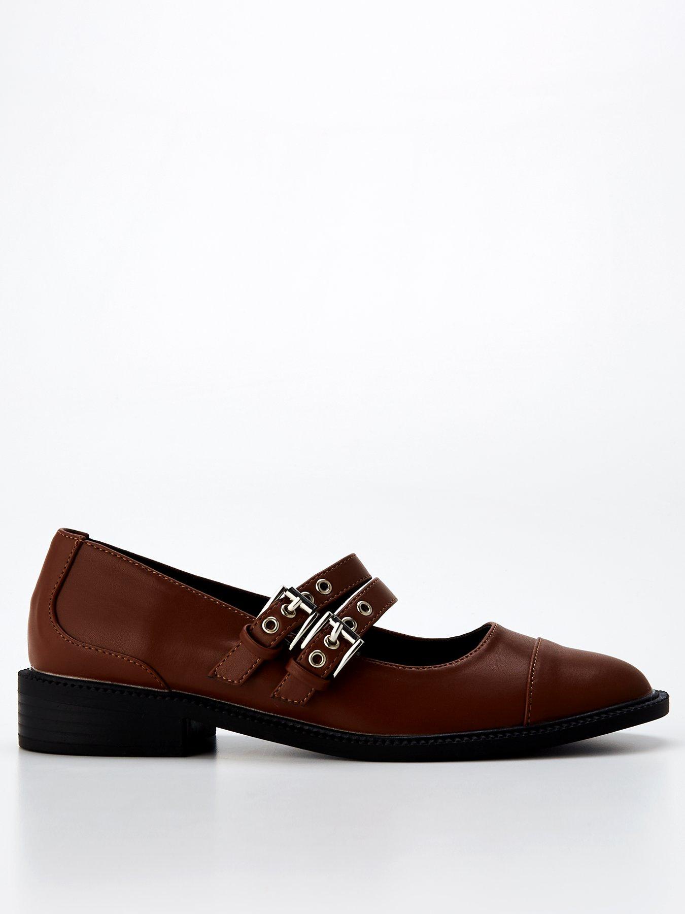 Raid Bryanna Buckle Flat Shoe Brown littlewoods