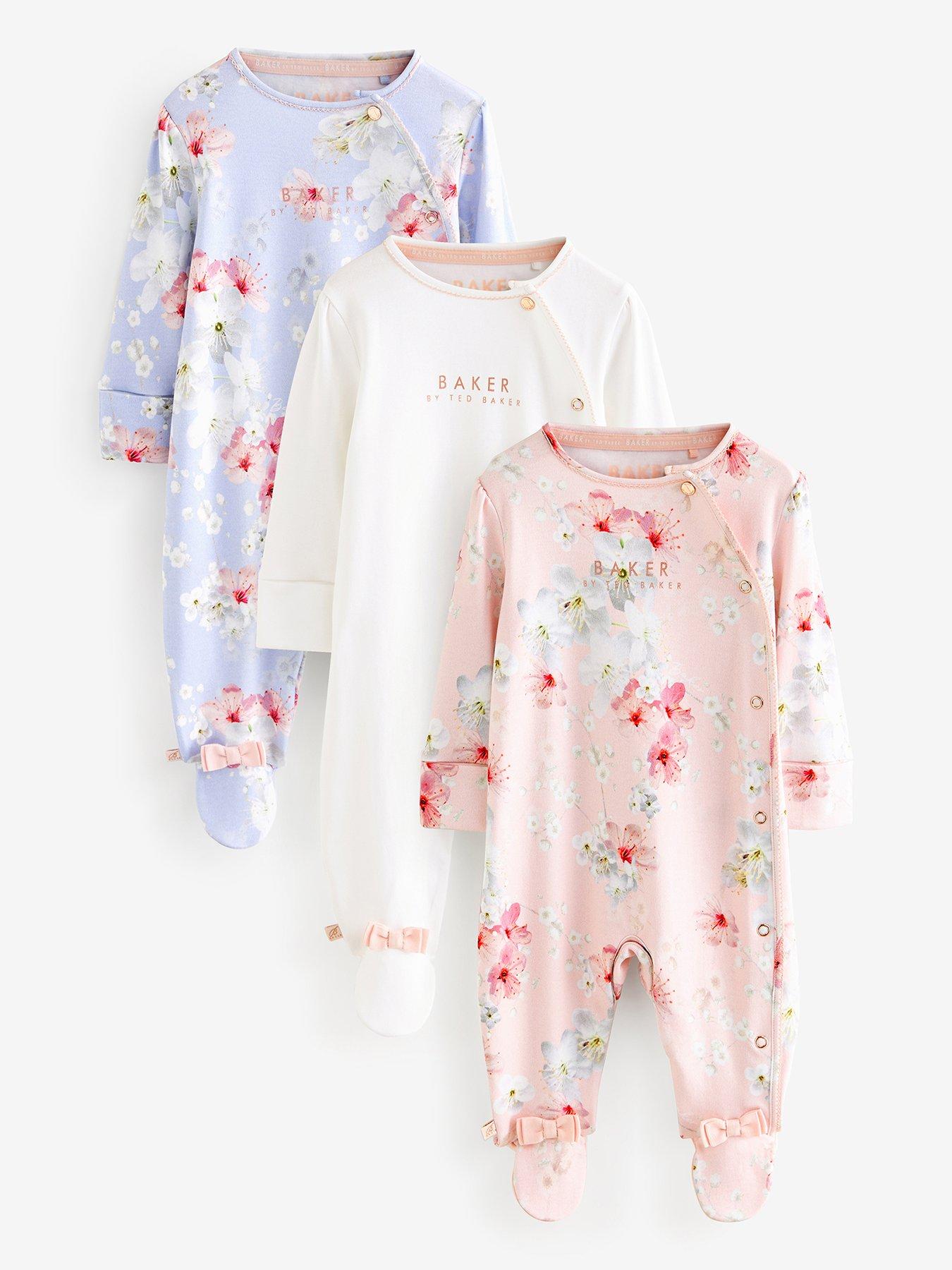 Baker By Ted Baker Baby Girls 3Pk Blossom Sleepsuits Multi