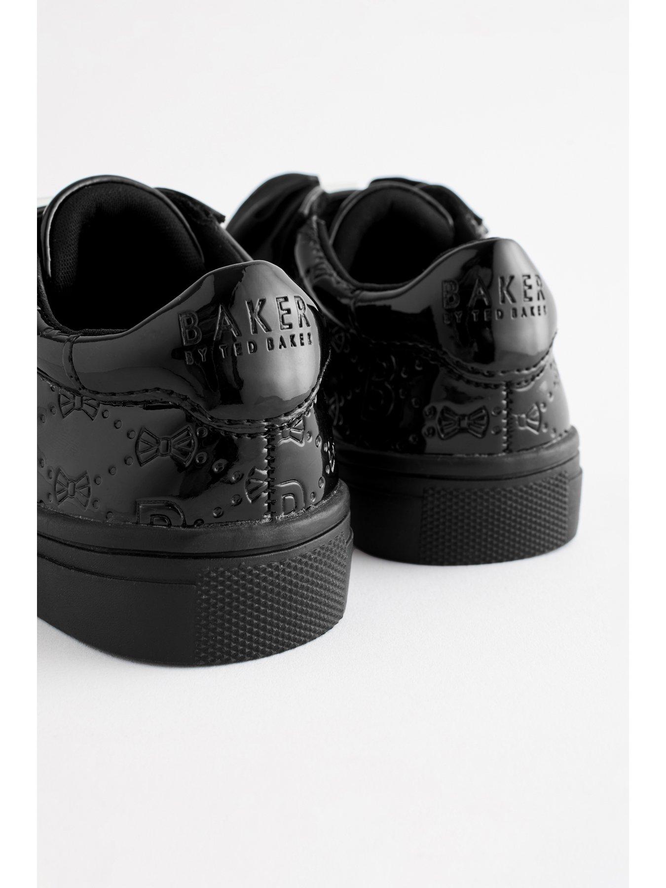 Girls Bow School Trainer Black