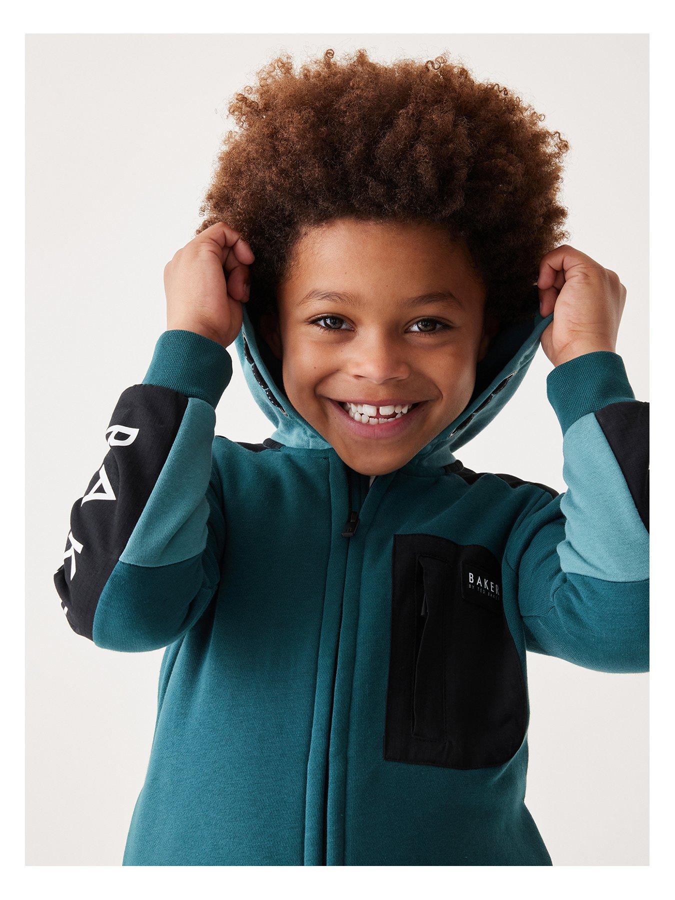 undefined Older Boys Zip Through Hoodie - Green