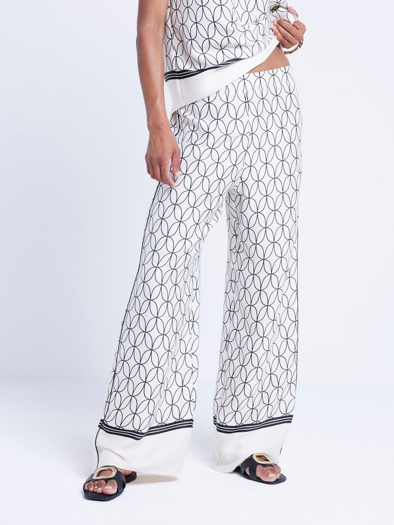 undefined Plazzo Wide Leg Trouser - White