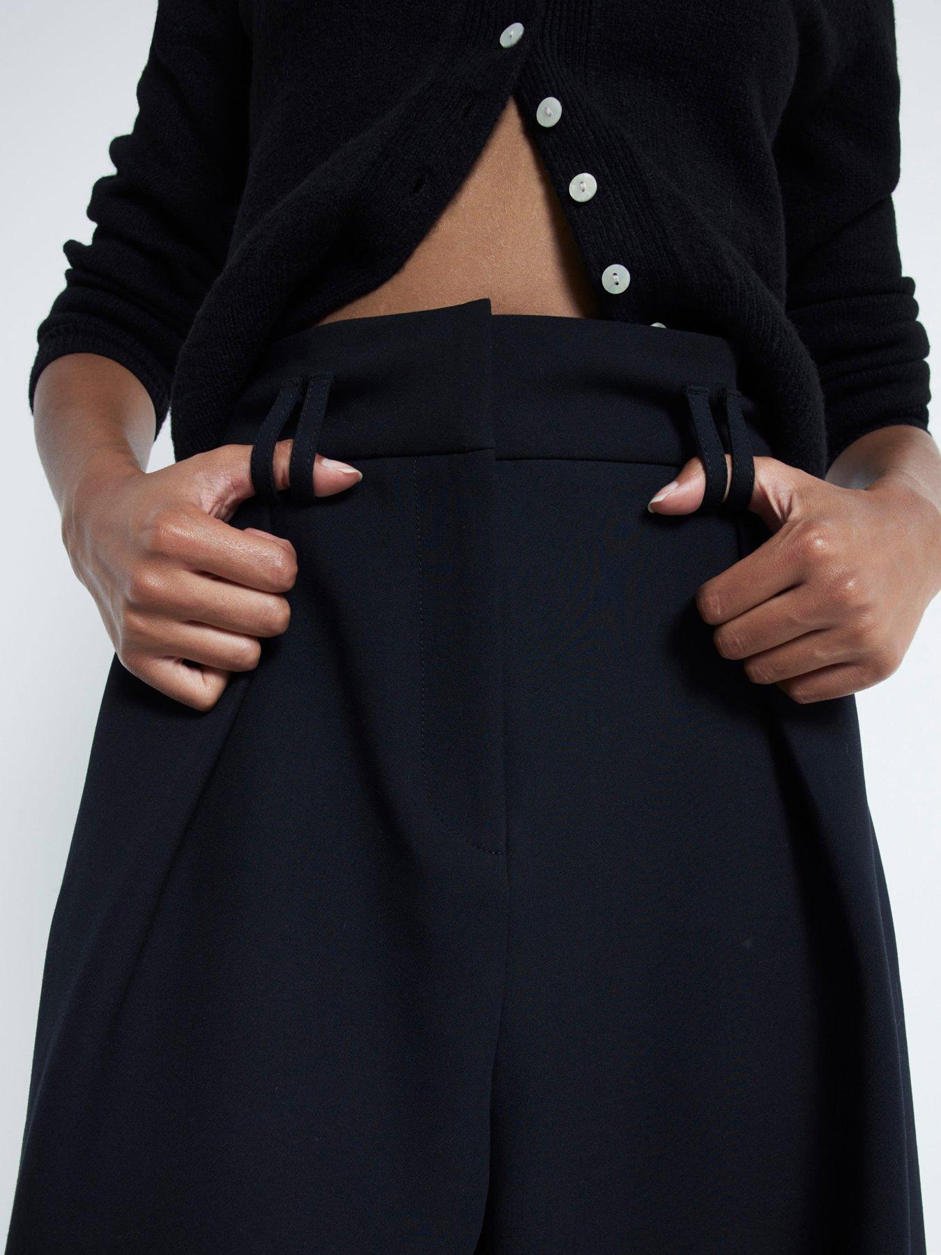 Image 2 of 6 of River Island High Waist Wide Leg Trouser - Black