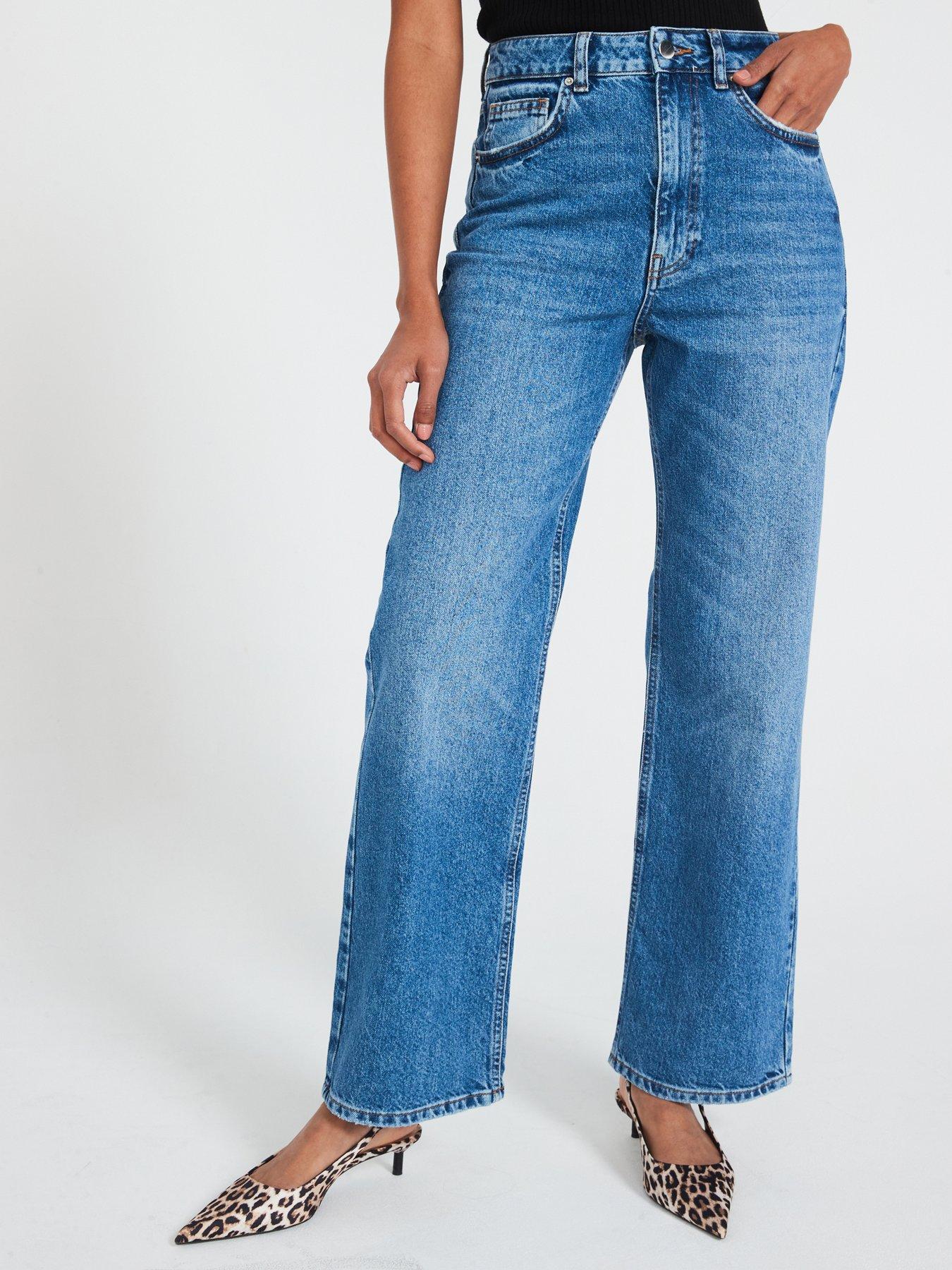 image of v-by-very-high-waist-wide-leg-jeans-midi-wash