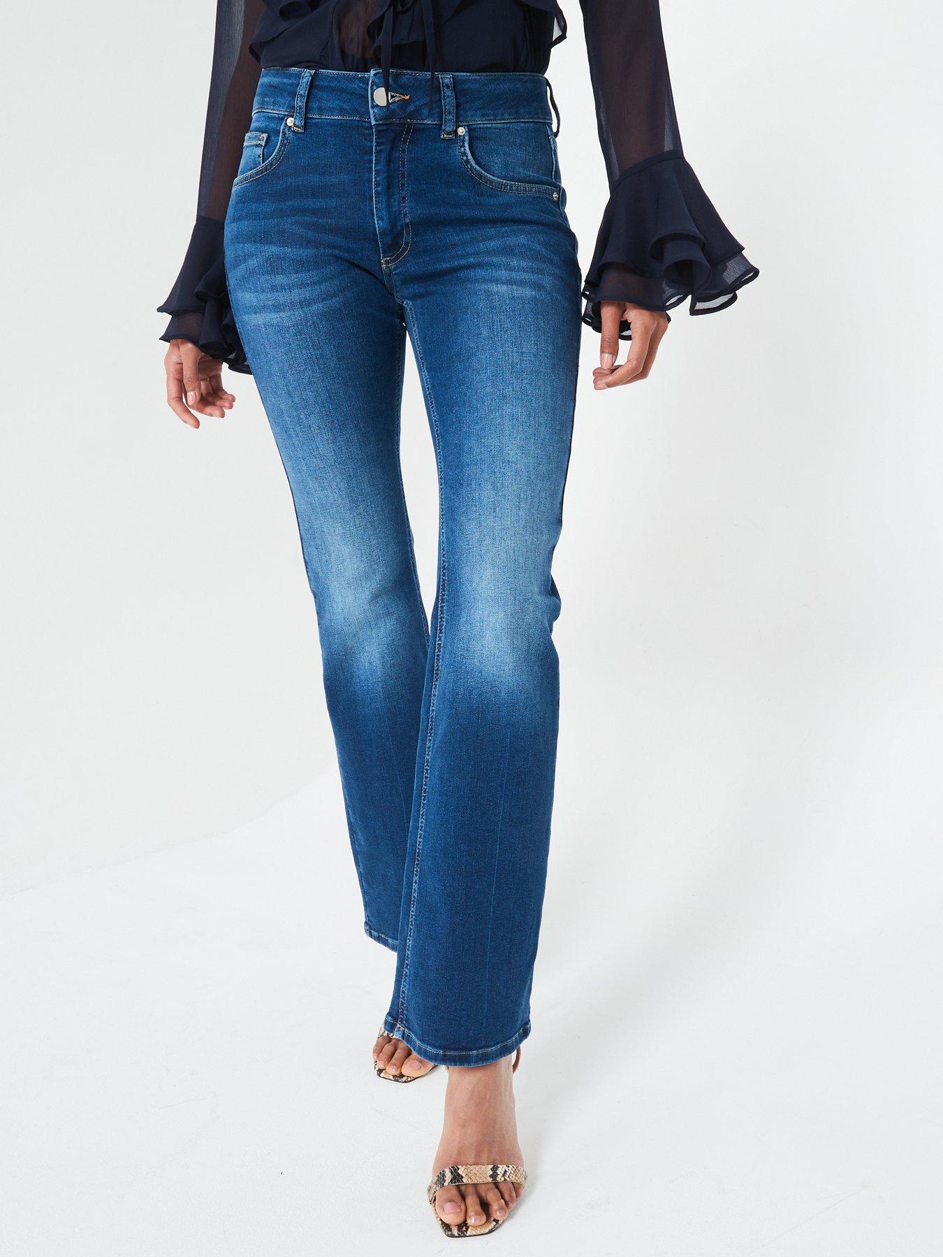 V by Very Midi Rise Slim Flare Jeans Dark Wash Littlewoods