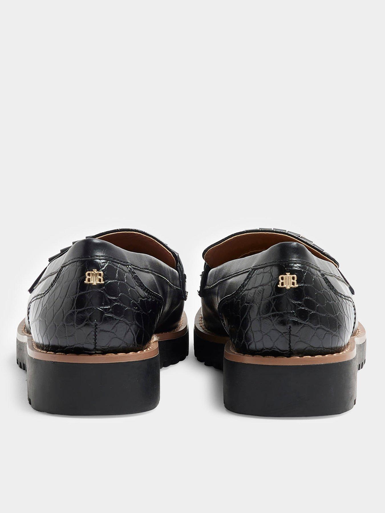  image of river-island-fringed-snaffle-loafer-black