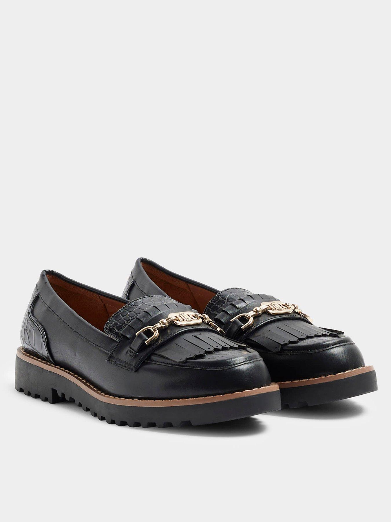 image of river-island-fringed-snaffle-loafer-black