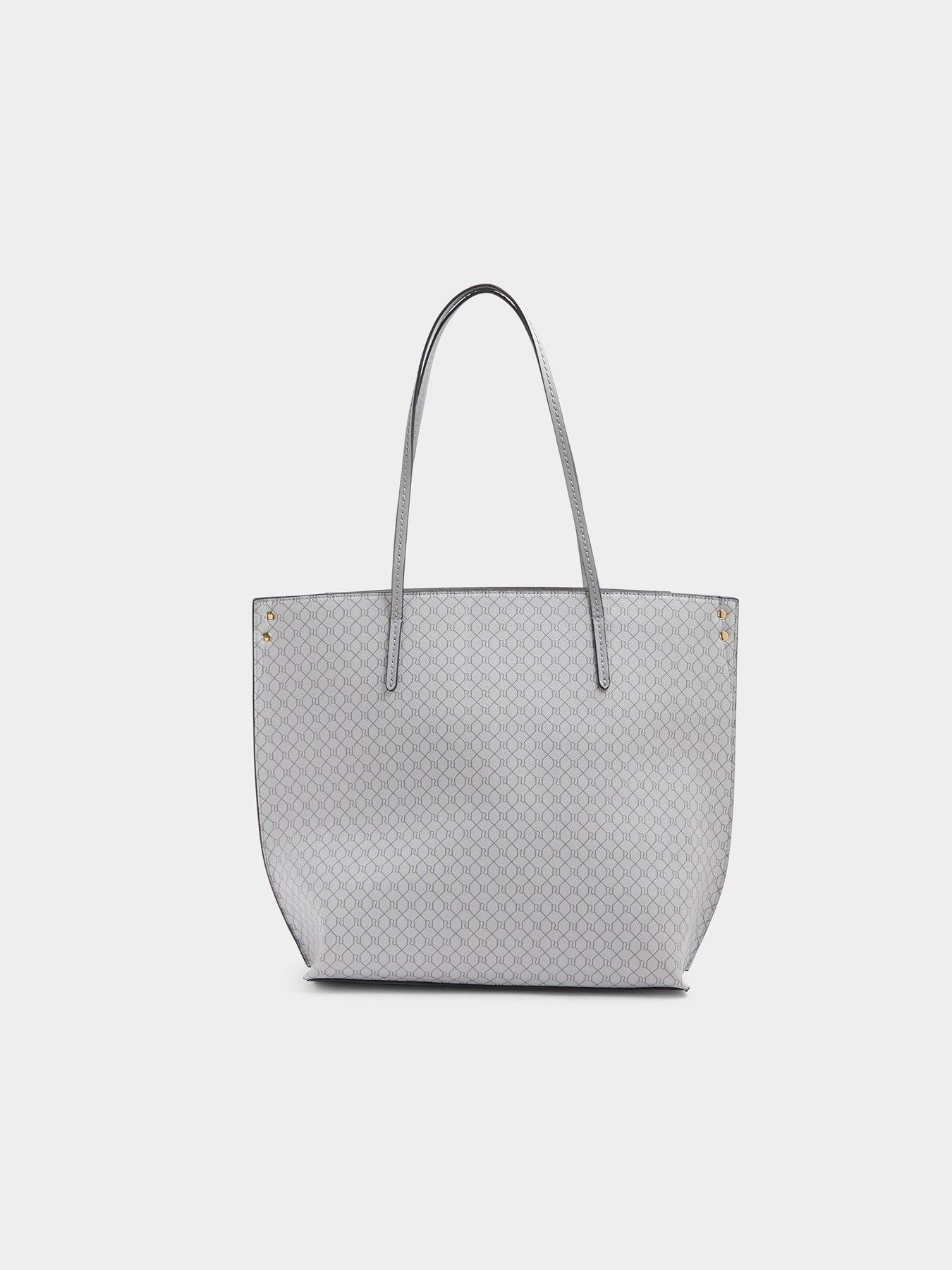 Image 2 of 5 of River Island Stripe Shopper - Grey