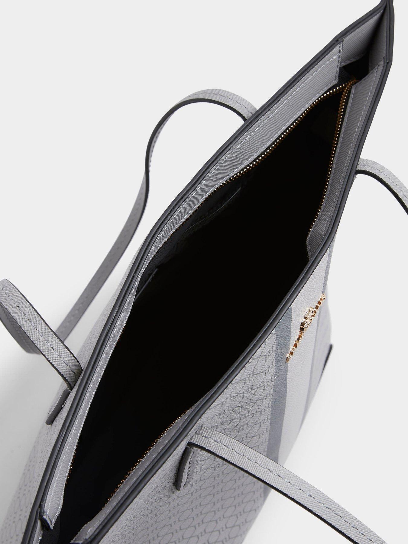 Image 4 of 5 of River Island Stripe Shopper - Grey